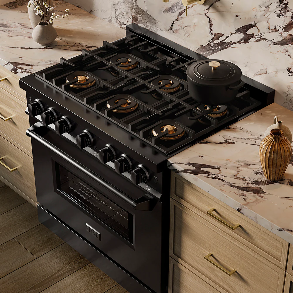 ZLINE 36 in. 5.2 cu. ft. Classic Gas Range with 6 Burner DuoPro™ Cooktop and Convection Gas Oven in Black Stainless Steel (PCGRB-36) - Image 23