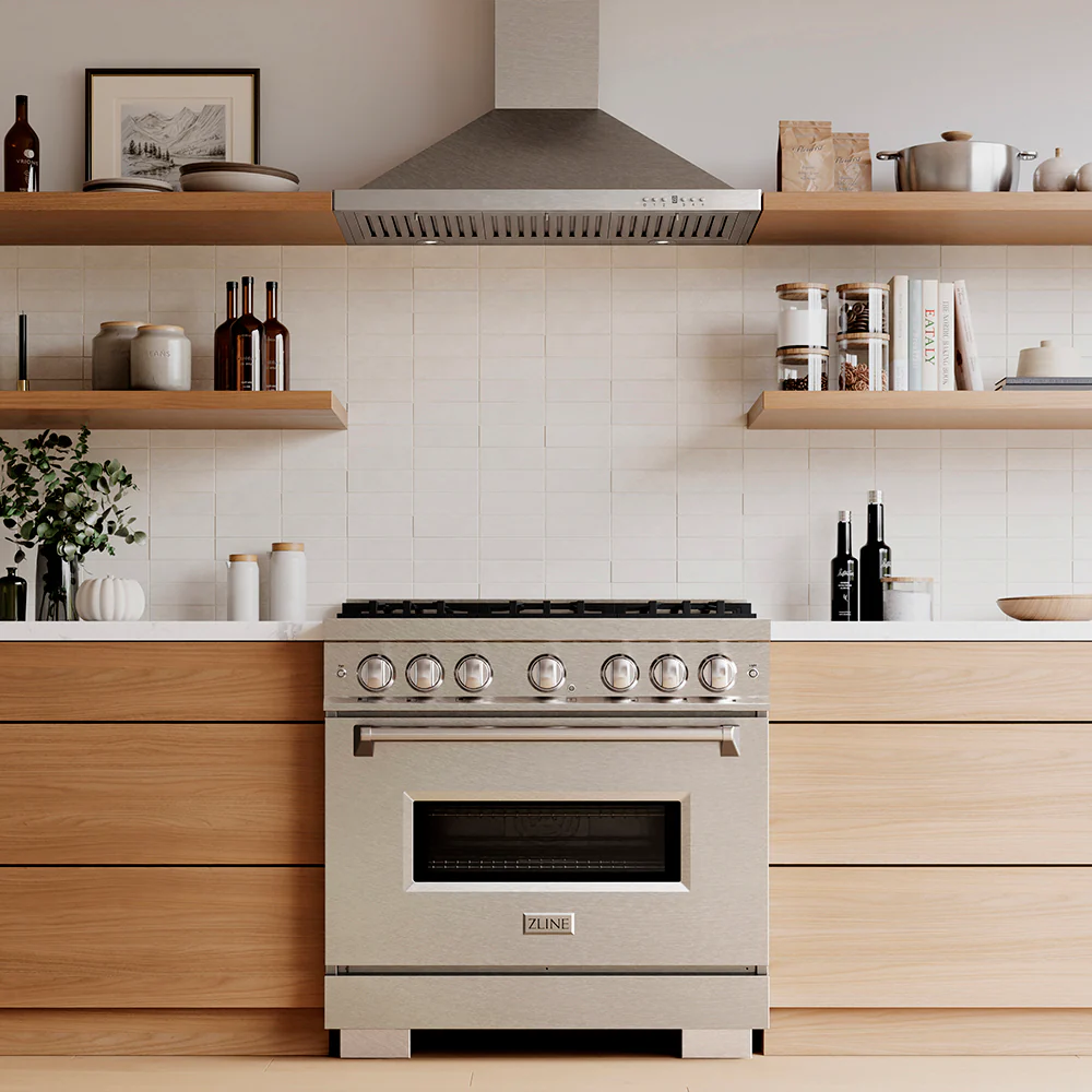 ZLINE 36 in. 5.2 cu. ft. Classic Gas Range with 6 Burner DuoPro™ Cooktop and Convection Gas Oven in Satin Stainless Steel (PCGRS-36) - Image 6