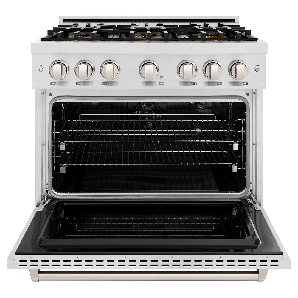 ZLINE 36 in. 5.2 cu. ft. Classic Gas Range with 6 Burner DuoPro™ Cooktop and Convection Gas Oven in Satin Stainless Steel (PCGRS-36) - Image 9