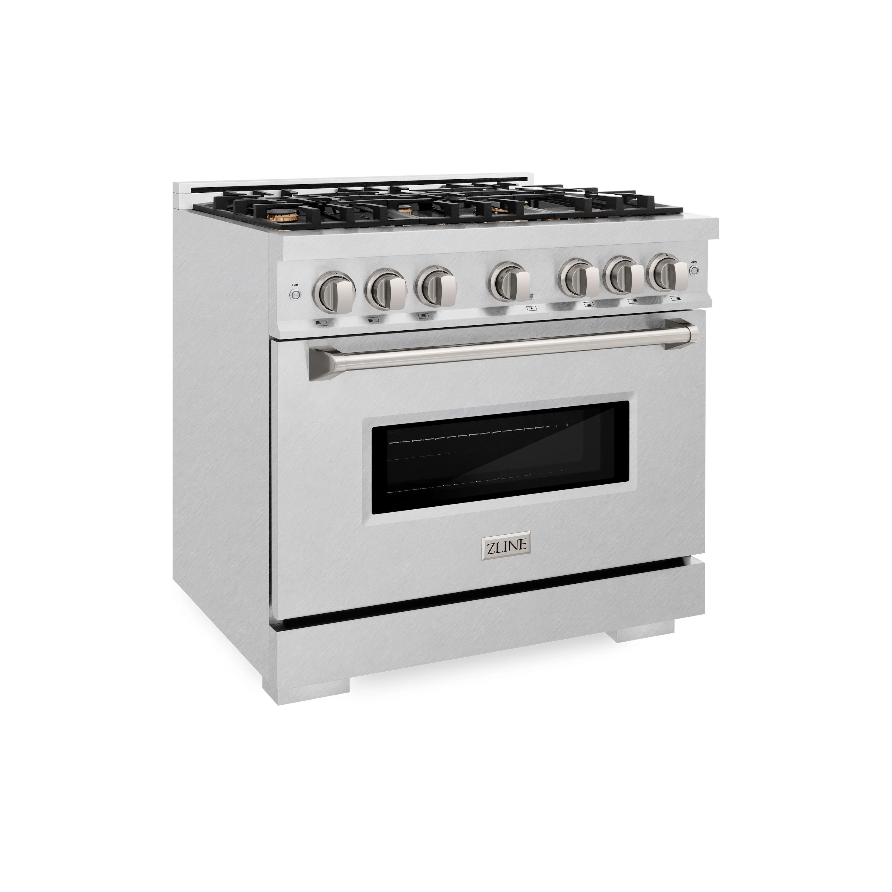ZLINE 36 in. 5.2 cu. ft. Classic Gas Range with Convection Gas Oven in Satin Stainless Steel with 6 Brass Burners (CGRS-BR-36) - Image 5
