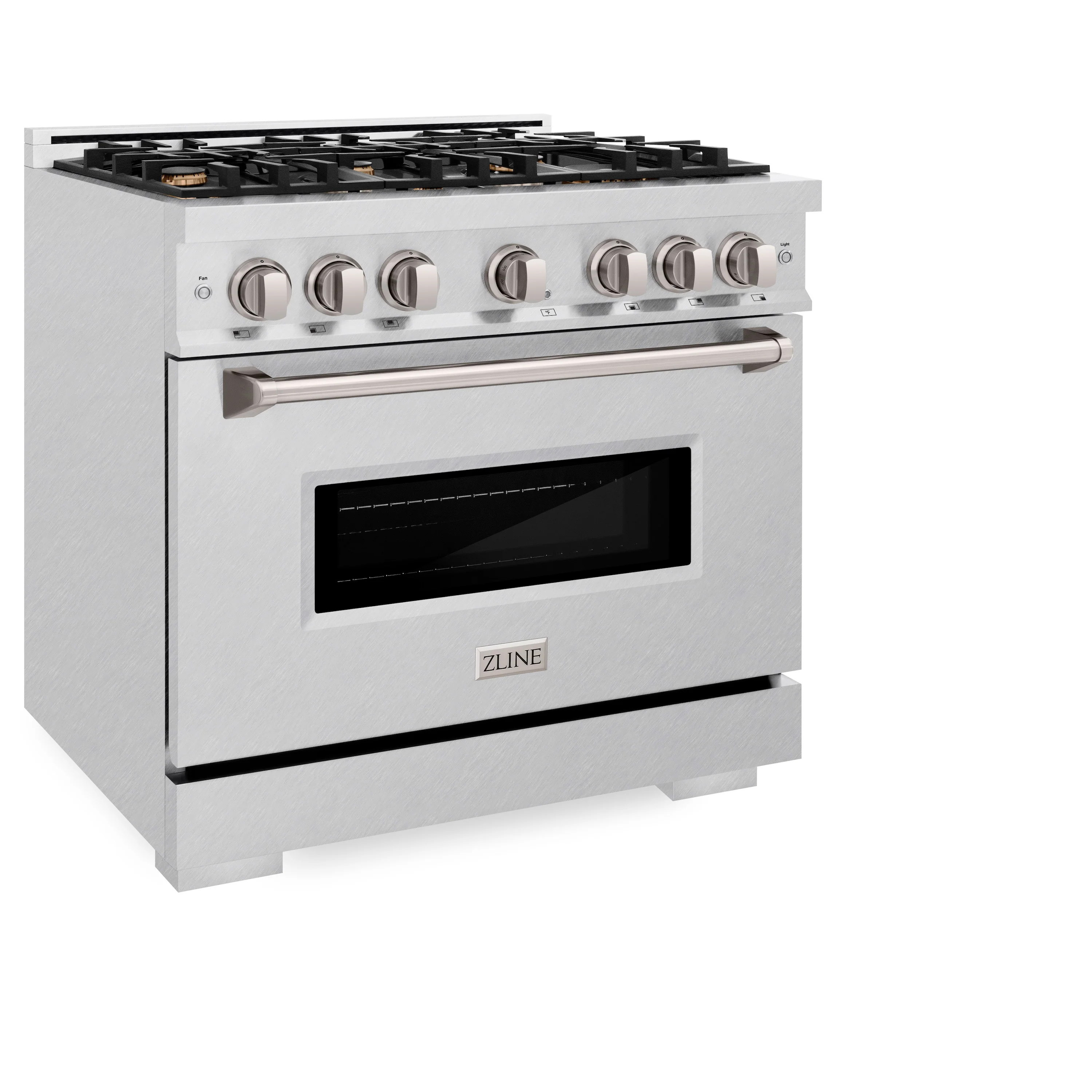 ZLINE 36 in. 5.2 cu. ft. Classic Gas Range with Convection Gas Oven in Satin Stainless Steel with 6 Brass Burners (CGRS-BR-36) - Image 7