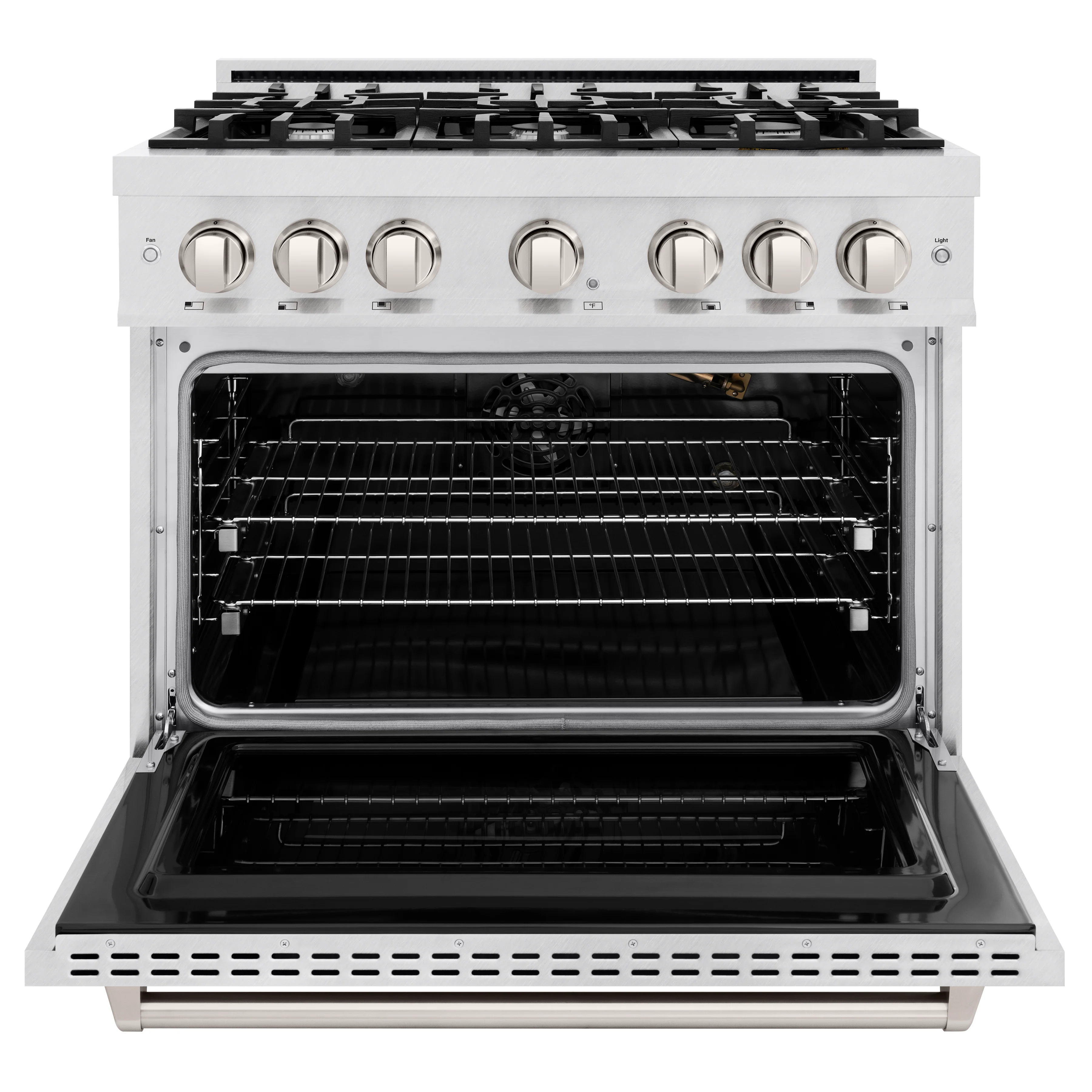 ZLINE 36 in. 5.2 cu. ft. Classic Gas Range with 6 Burner Cooktop and Convection Gas Oven in Satin Stainless Steel (CGRS-36) - Image 4
