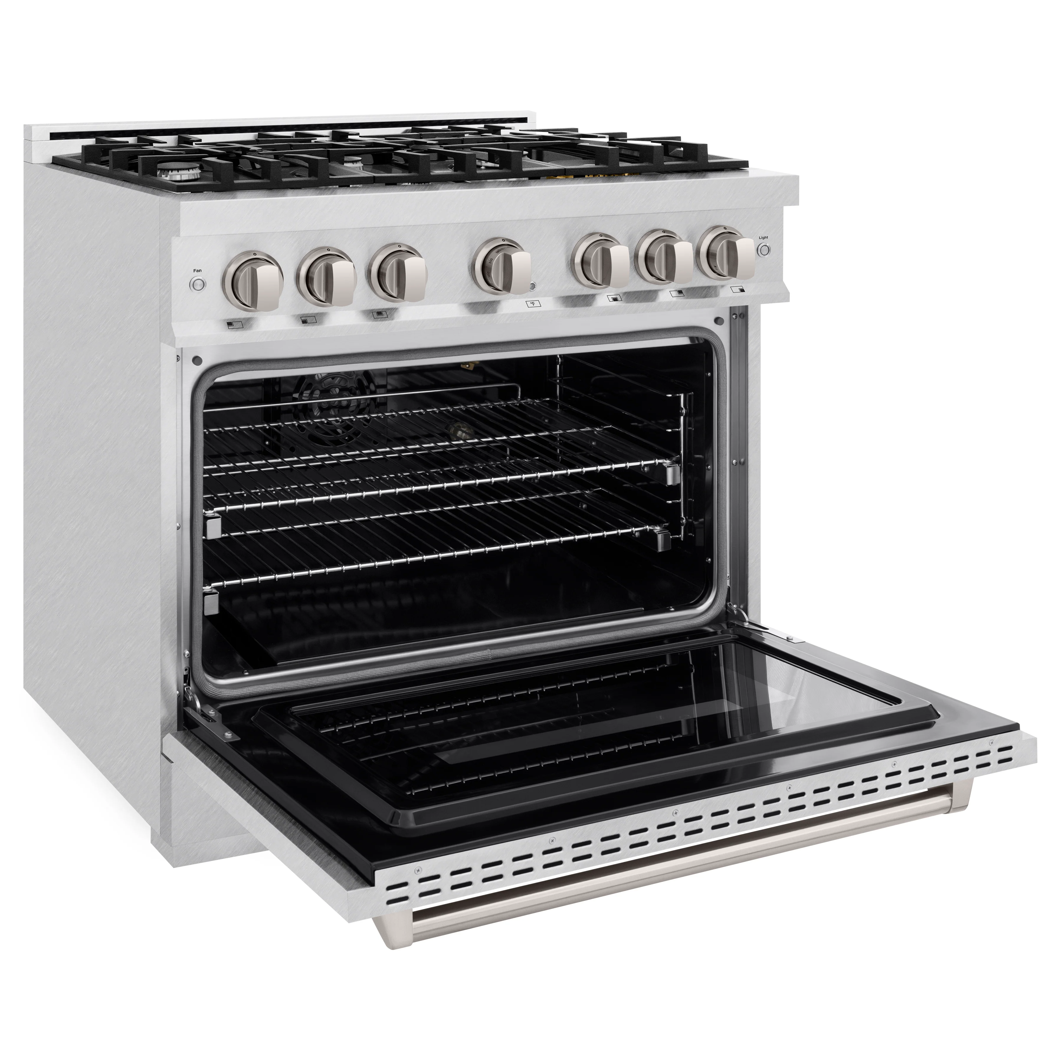 ZLINE 36 in. 5.2 cu. ft. Classic Gas Range with 6 Burner Cooktop and Convection Gas Oven in Satin Stainless Steel (CGRS-36) - Image 7