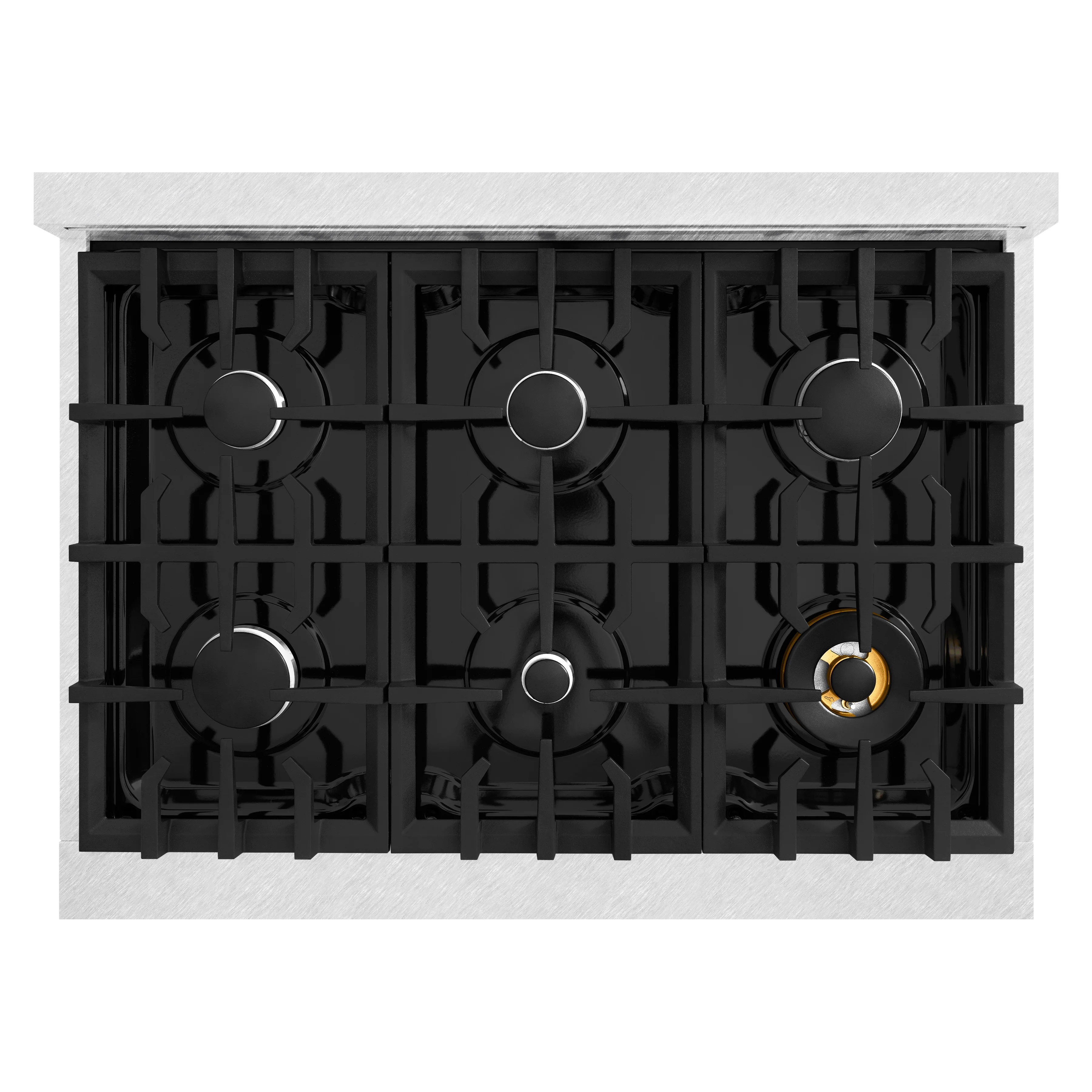 ZLINE 36 in. 5.2 cu. ft. Classic Gas Range with 6 Burner Cooktop and Convection Gas Oven in Satin Stainless Steel with White Matte Door (CGRS-WM-36) - Image 10
