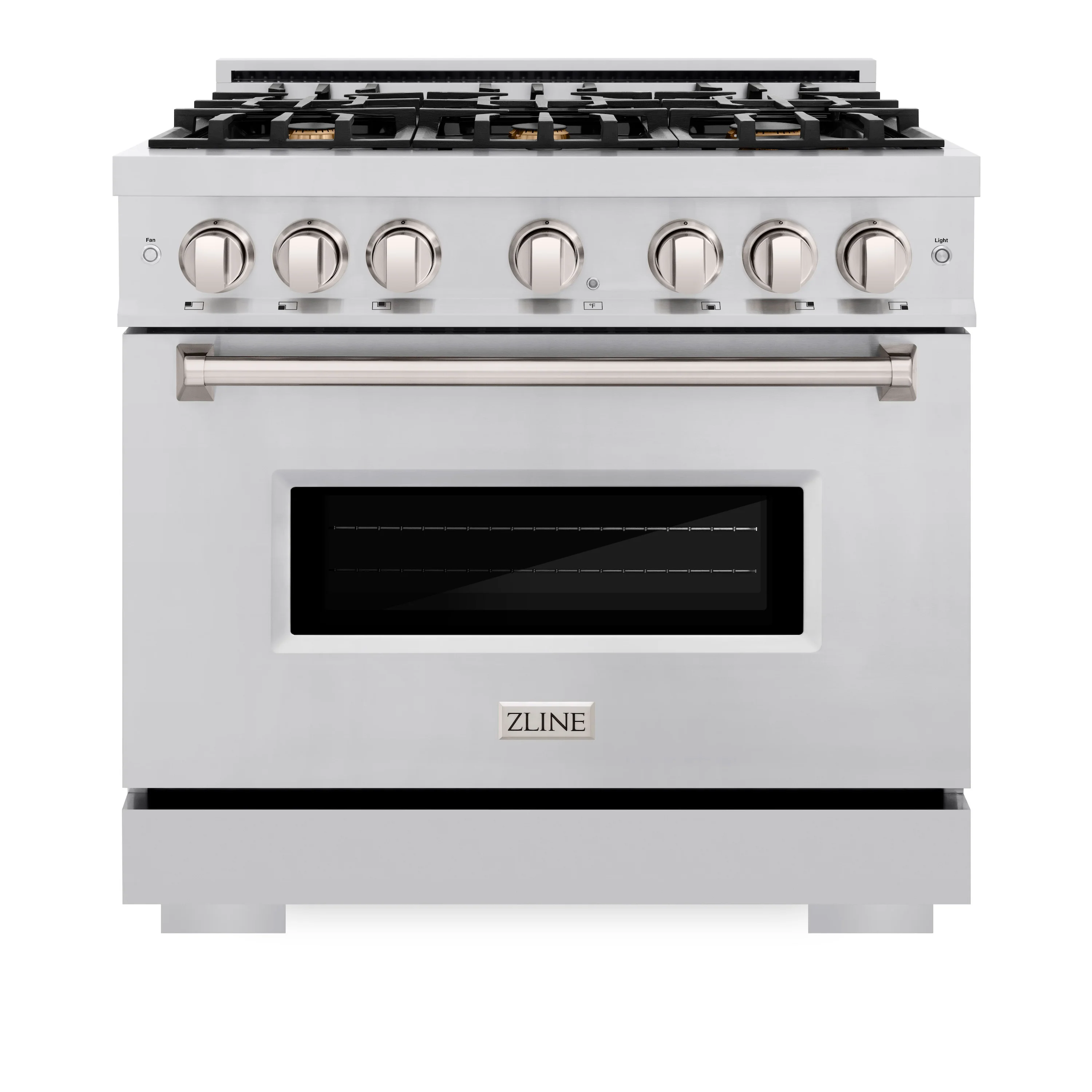ZLINE 36 in. 5.2 cu. ft. Classic Gas Range with Convection Gas Oven in Stainless Steel with 6 Brass Burners (CGR-BR-36) - Image 2