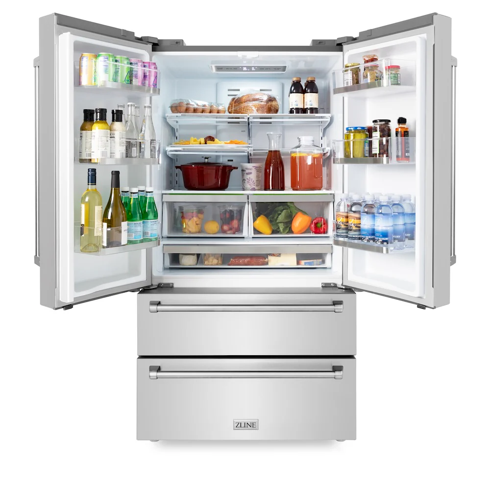 ZLINE 36 in. 22.5 cu. ft. Counter-Depth French Door Refrigerator with Ice Maker in Fingerprint-Resistant Stainless Steel (RFM-36) - Image 5