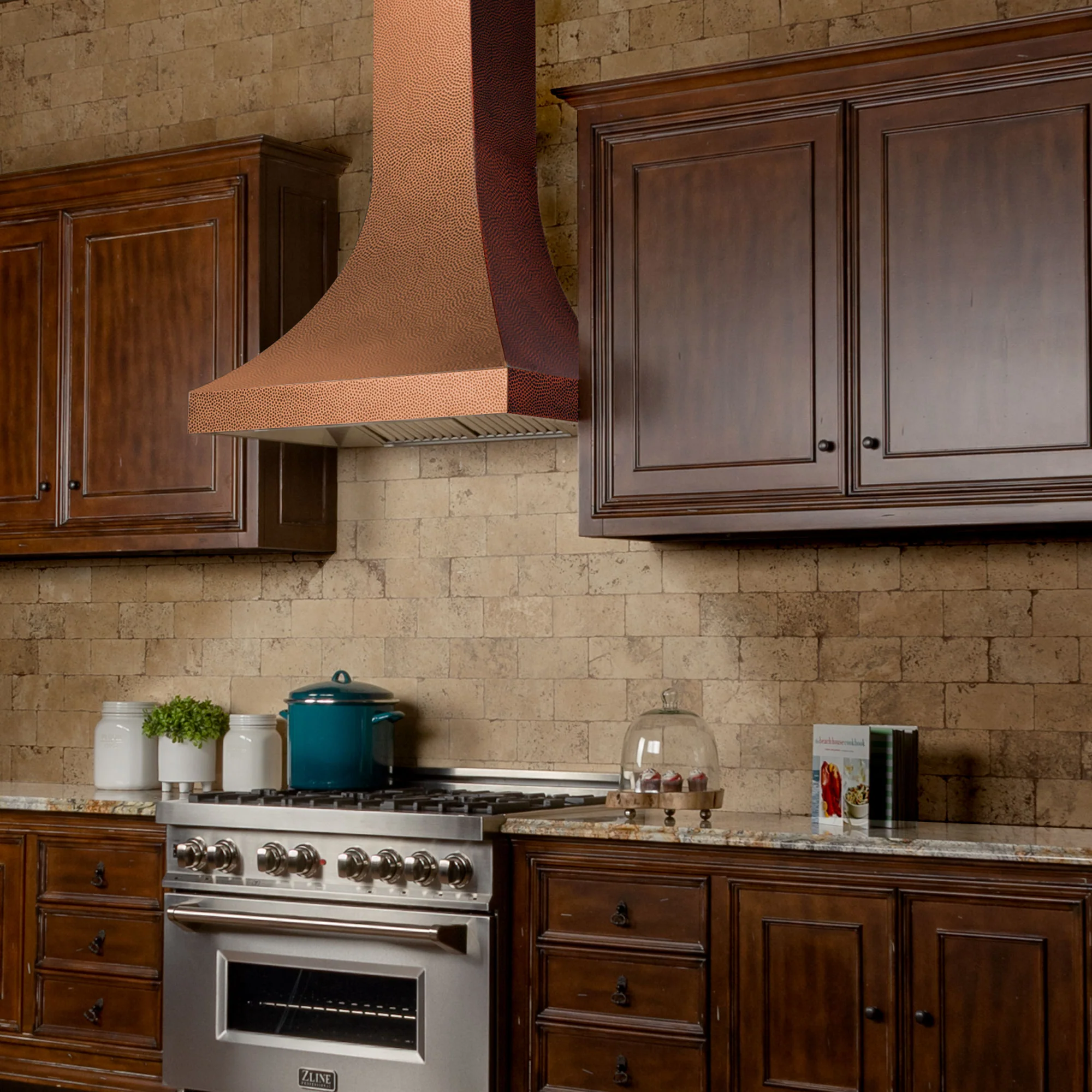 ZLINE 36" Designer Series Hand-HammeredCopper Finish Ducted Wall Range Hood (8632H-36) - Image 12