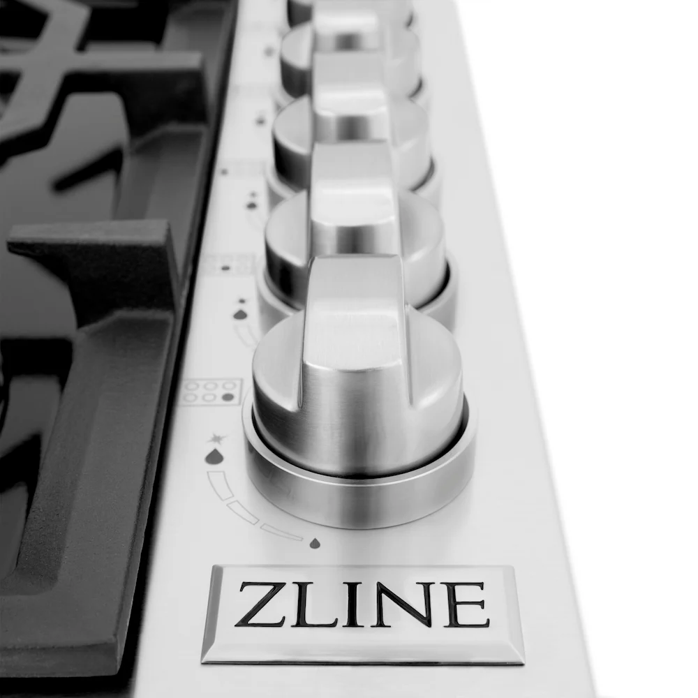 ZLINE 36" Gas Cooktop with 6 Gas Burners and Black Porcelain Top (RC36-PBT) - Image 8