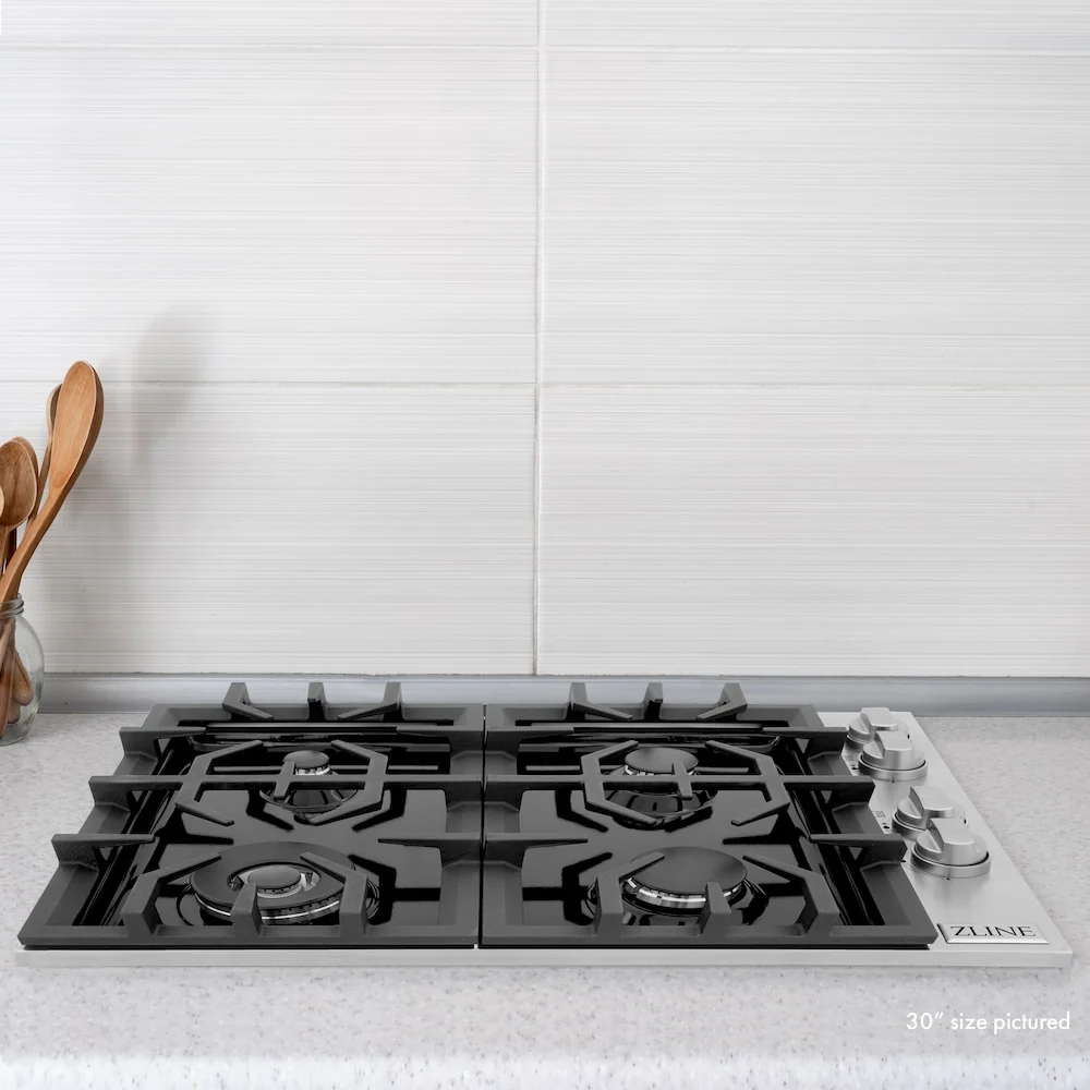 ZLINE 36" Gas Cooktop with 6 Gas Burners and Black Porcelain Top (RC36-PBT) - Image 9
