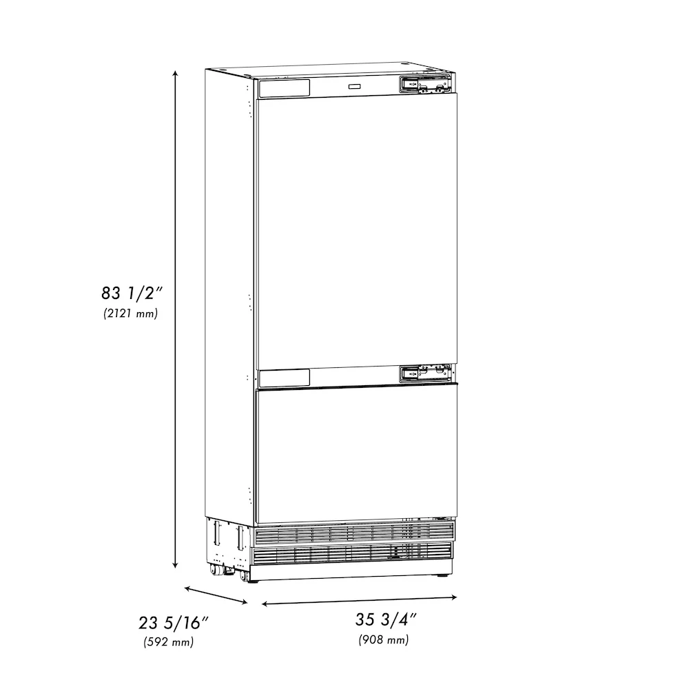 ZLINE 36 in. 19.8 cu. ft. Panel Ready Built-In Bottom Freezer Refrigerator with Water Dispenser and Ice Maker, Open Box-Great Condition - Image 17