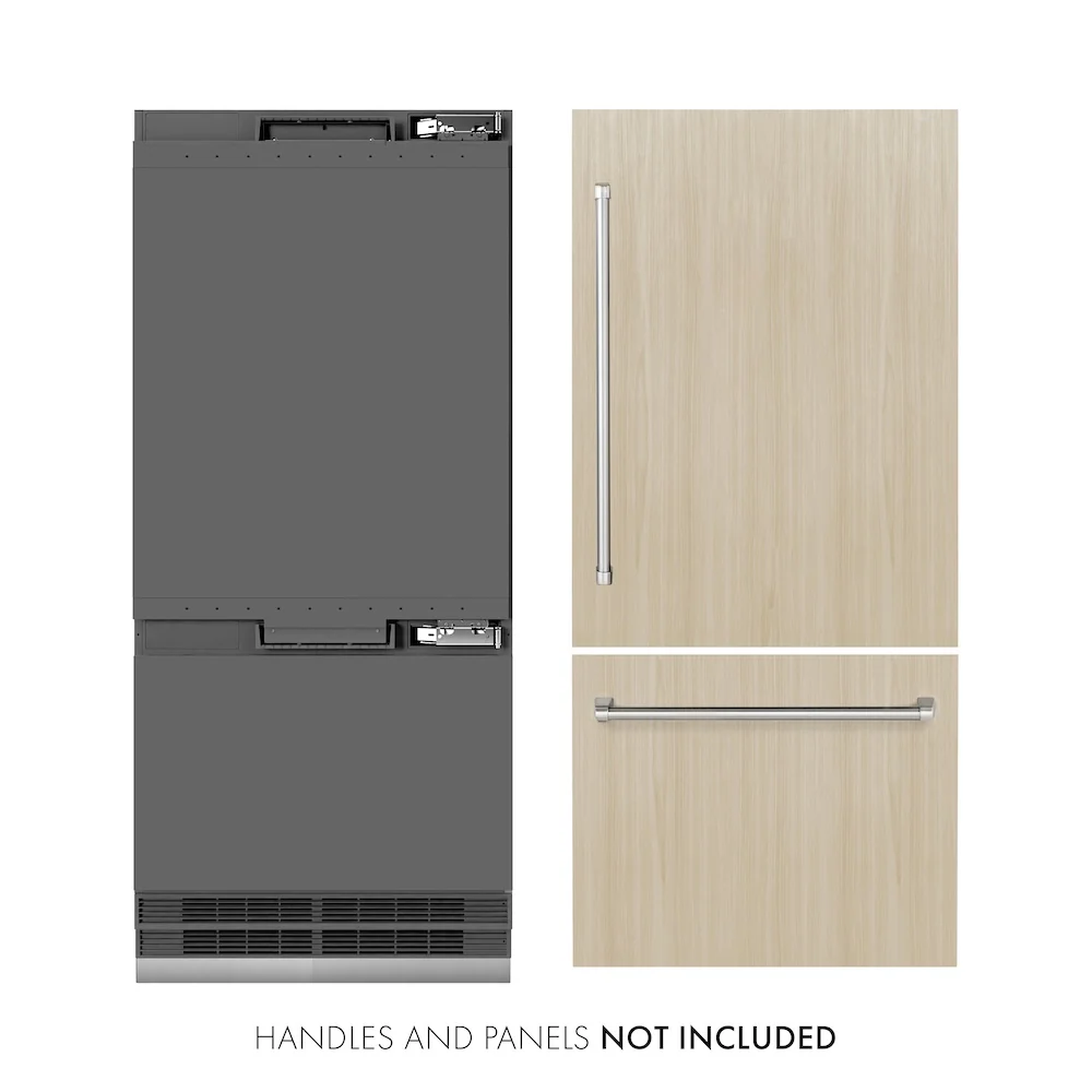 ZLINE 36 in. 19.8 cu. ft. Panel Ready Built-In Bottom Freezer Refrigerator with Water Dispenser and Ice Maker with Graphite Gray Interior, Open Box-Great Condition - Image 3