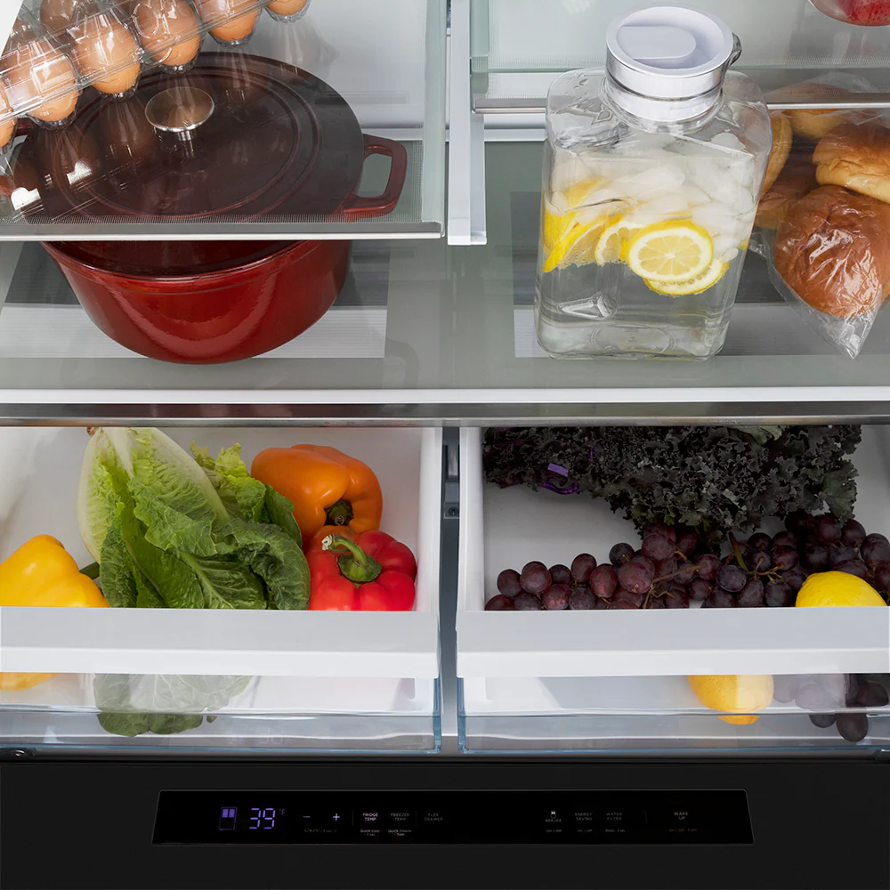 ZLINE 36 in. 21.6 cu. ft. Counter-Depth French Door Refrigerator with Water and Ice Dispenser in Fingerprint-Resistant Black Stainless Steel, Open Box-Good Condition - Image 13