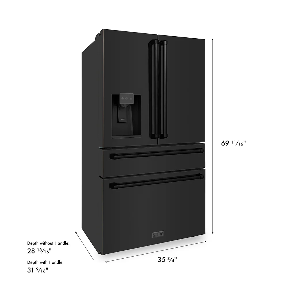 ZLINE 36 in. 21.6 cu. ft. Counter-Depth French Door Refrigerator with Water and Ice Dispenser in Fingerprint-Resistant Black Stainless Steel, Open Box-Good Condition - Image 19