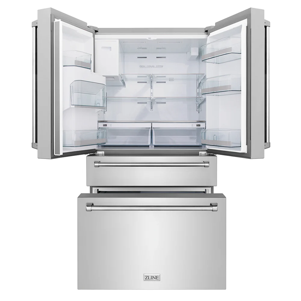 ZLINE 36 in. 21.6 cu. ft. Counter-Depth French Door Refrigerator with Water and Ice Dispenser in Fingerprint-Resistant Stainless Steel, Open Box-Great Condition - Image 4