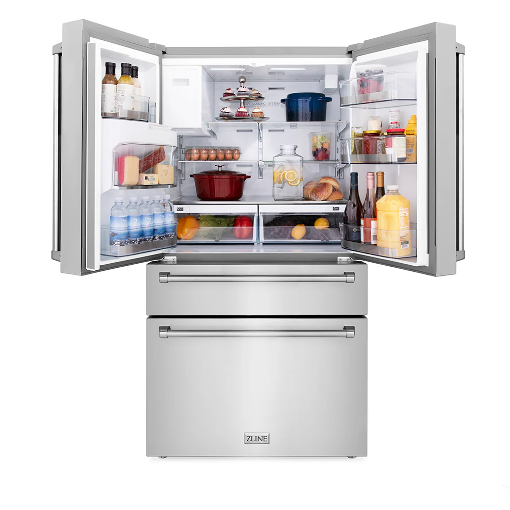 ZLINE 36 in. 21.6 cu. ft. Counter-Depth French Door Refrigerator with Water and Ice Dispenser in Fingerprint-Resistant Stainless Steel, Open Box-Great Condition - Image 5
