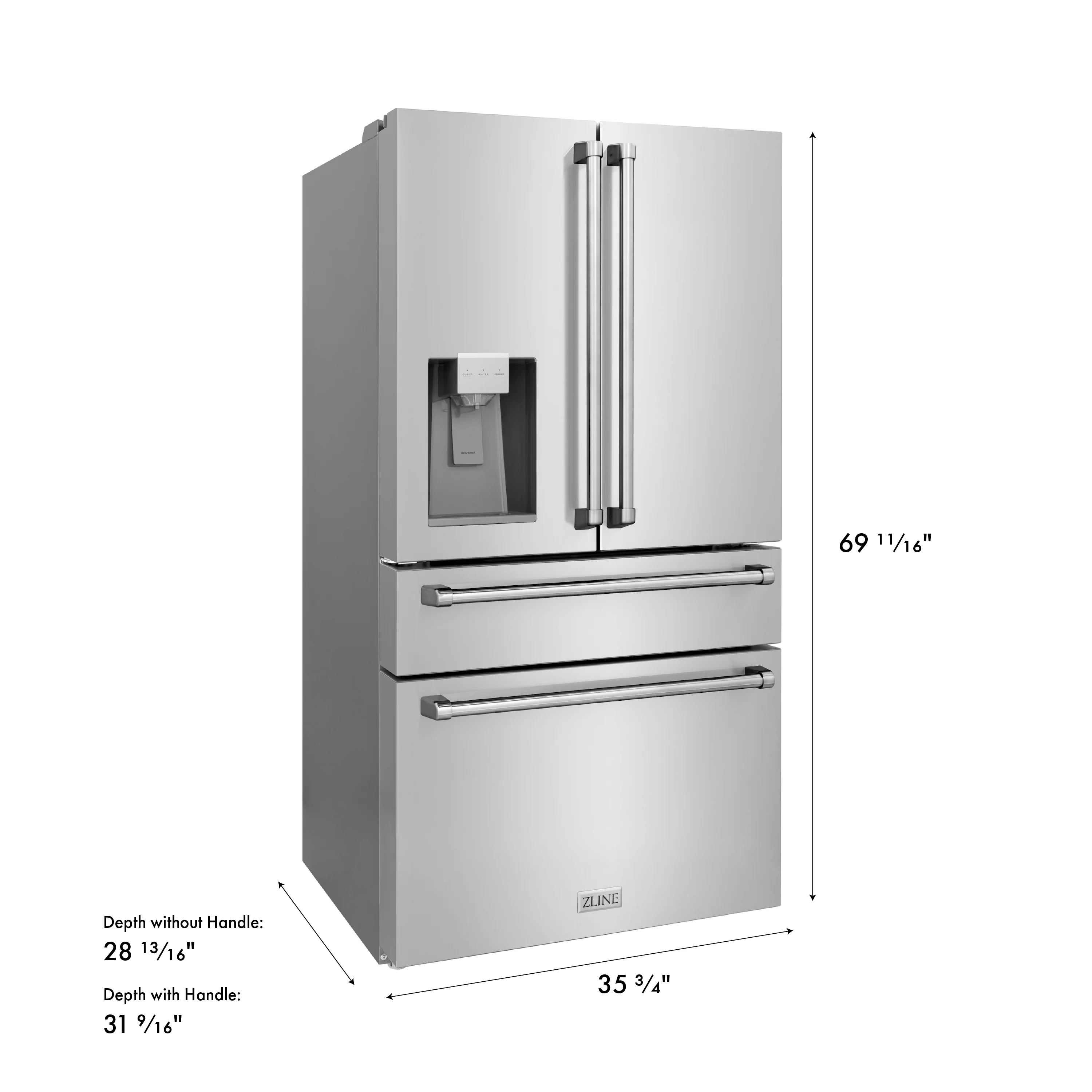 ZLINE 36 in. 21.6 cu. ft. Counter-Depth French Door Refrigerator with Water and Ice Dispenser in Fingerprint-Resistant Stainless Steel, Open Box-Good Condition - Image 18