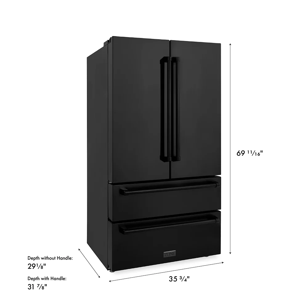 ZLINE 36 in. 22.5 cu. ft. Counter-Depth French Door Refrigerator with Ice Maker in Fingerprint-Resistant Black Stainless Steel, Open Box-Great Condition - Image 19
