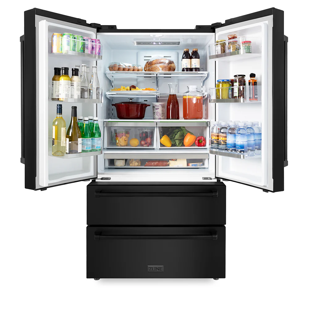 ZLINE 36 in. 22.5 cu. ft. Counter-Depth French Door Refrigerator with Ice Maker in Fingerprint-Resistant Black Stainless Steel, Open Box-Great Condition - Image 5