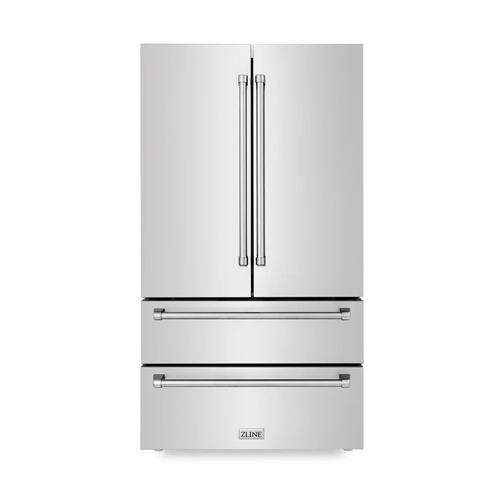 ZLINE 36 in. 22.5 cu. ft. Counter-Depth French Door Refrigerator with Ice Maker in Fingerprint-Resistant Stainless Steel, Open Box-Great Condition