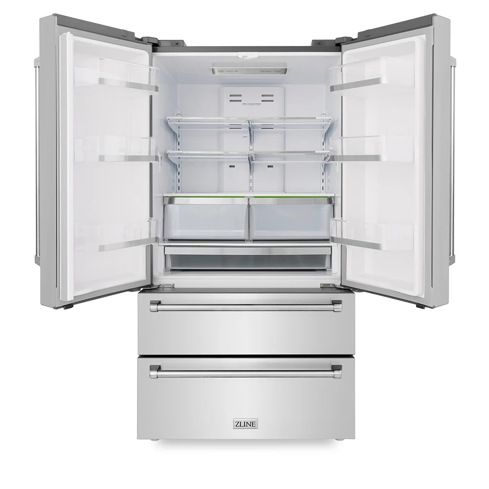 ZLINE 36 in. 22.5 cu. ft. Counter-Depth French Door Refrigerator with Ice Maker in Fingerprint-Resistant Stainless Steel, Open Box-Great Condition - Image 3