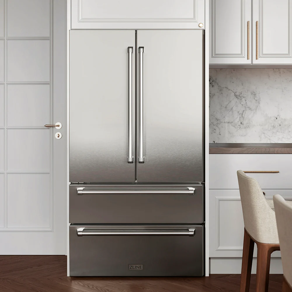 ZLINE 36 in. 22.5 cu. ft. Counter-Depth French Door Refrigerator with Ice Maker in Fingerprint-Resistant Stainless Steel, Open Box-Good Condition - Image 2