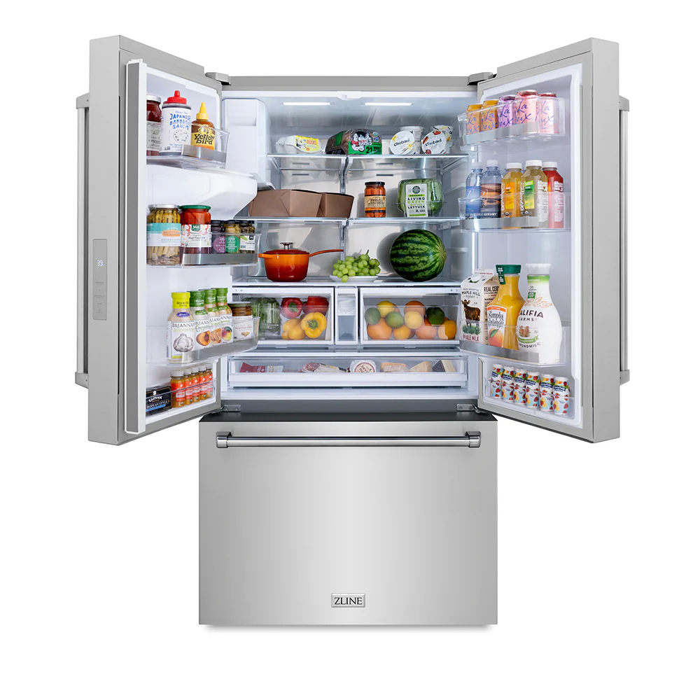 ZLINE 36 in. 28.9 cu. ft. Standard-Depth French Door External Water Dispenser Refrigerator with Dual Ice Maker in Fingerprint-Resistant Stainless Steel, Open Box-Great Condition - Image 6