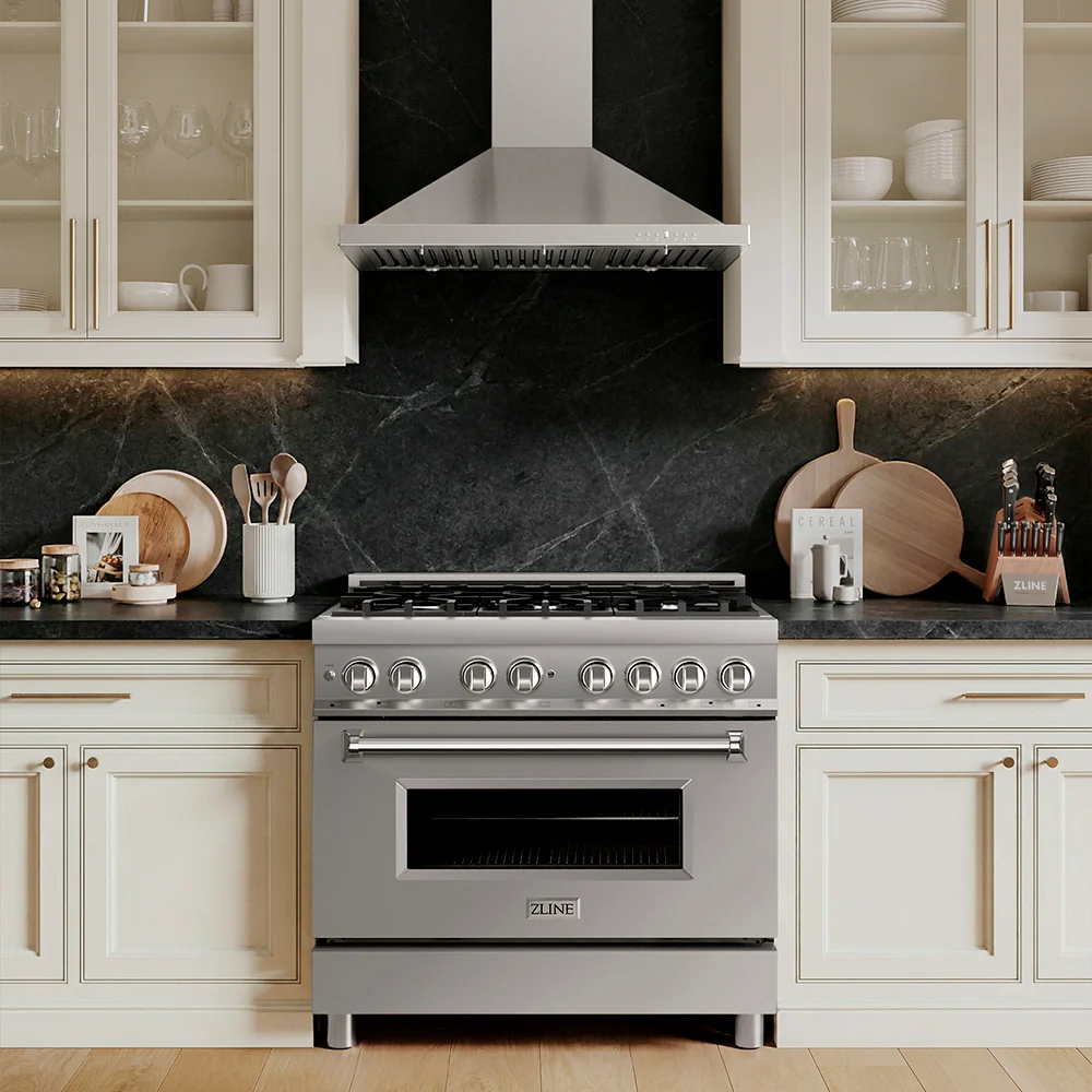 ZLINE 36 in. 4.6 cu. ft. Legacy Dual Fuel Range with 6 Burner Gas Cooktop and Electric Convection Oven in Stainless Steel, Open Box-Great Condition - Image 2