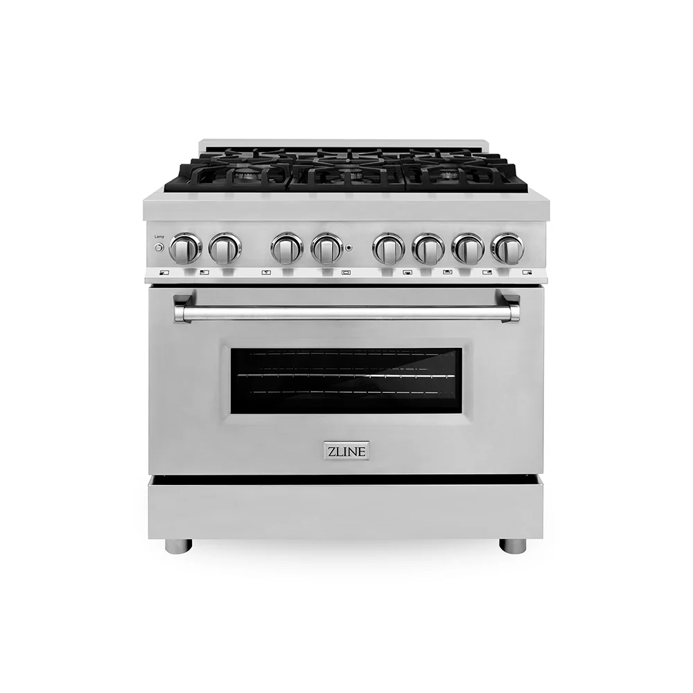 ZLINE 36 in. 4.6 cu. ft. Legacy Dual Fuel Range with 6 Burner Gas Cooktop and Electric Convection Oven in Stainless Steel, Open Box-Great Condition - Image 3