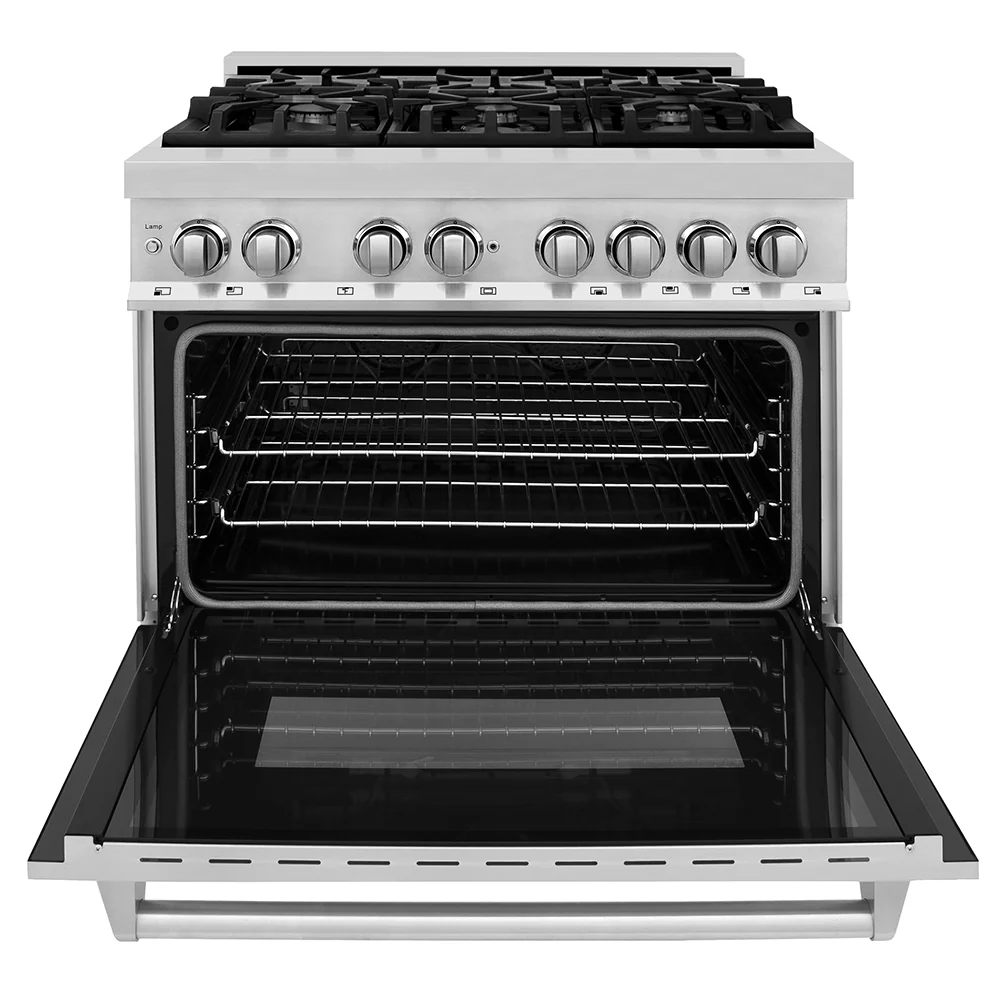 ZLINE 36 in. 4.6 cu. ft. Legacy Dual Fuel Range with 6 Burner Gas Cooktop and Electric Convection Oven in Stainless Steel, Open Box-Great Condition - Image 5