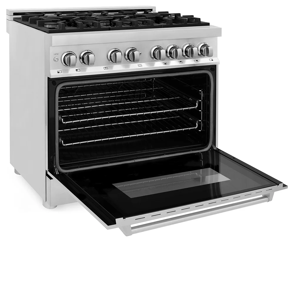 ZLINE 36 in. 4.6 cu. ft. Legacy Dual Fuel Range with 6 Burner Gas Cooktop and Electric Convection Oven in Stainless Steel, Open Box-Great Condition - Image 7