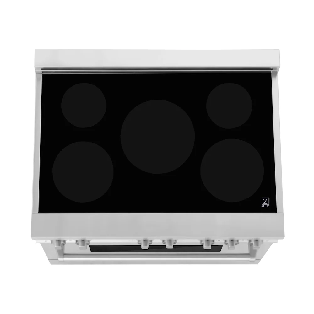 ZLINE 36 in. 4.6 cu. ft. Legacy Induction Range with 5 Element Cooktop and Electric Oven in Satin Stainless Steel and Black Matte Door, Open Box-Great Condition - Image 2