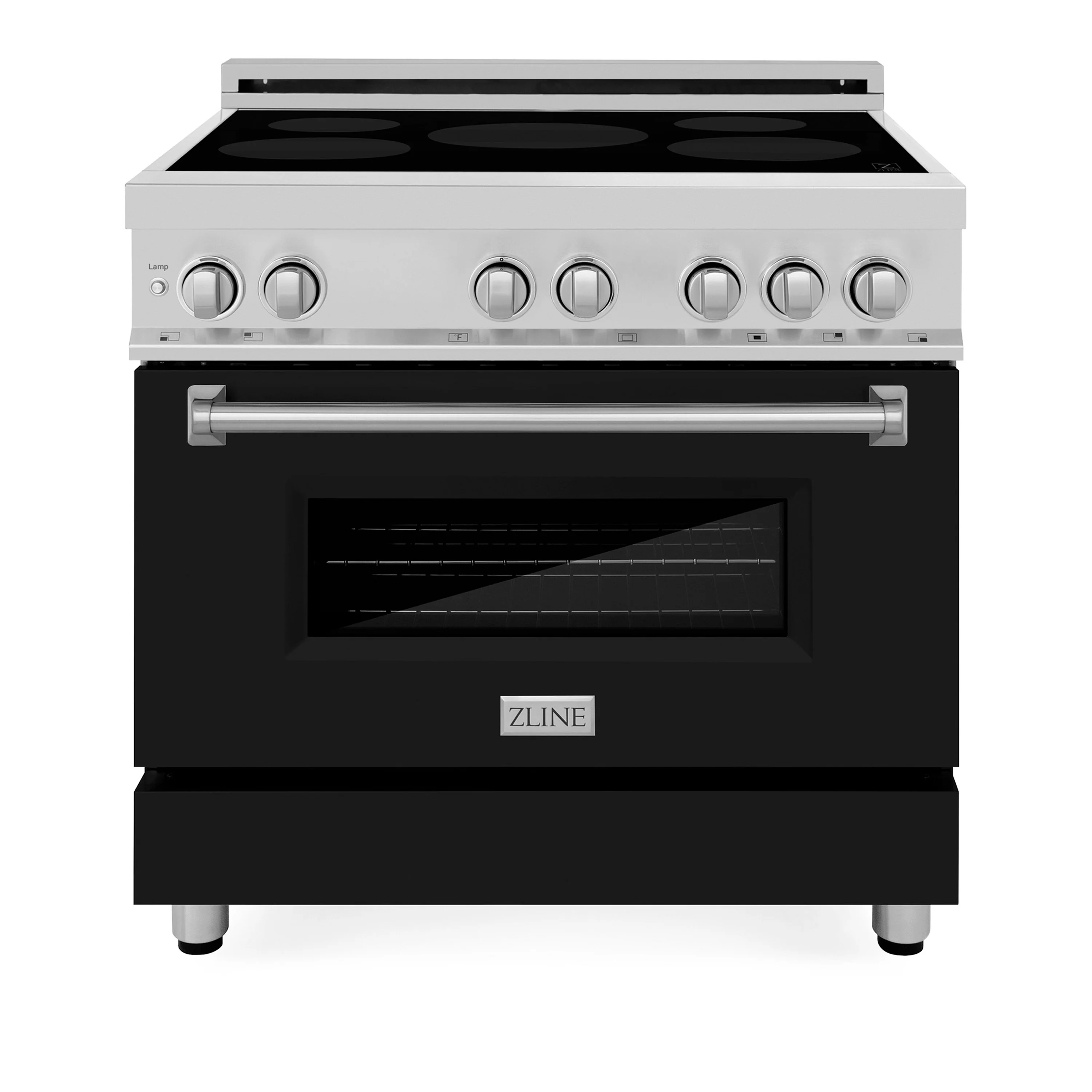 ZLINE 36 in. 4.6 cu. ft. Legacy Induction Range with 5 Element Cooktop and Electric Oven in Stainless Steel and Black Matte Door, Open Box-Great Condition - Image 4