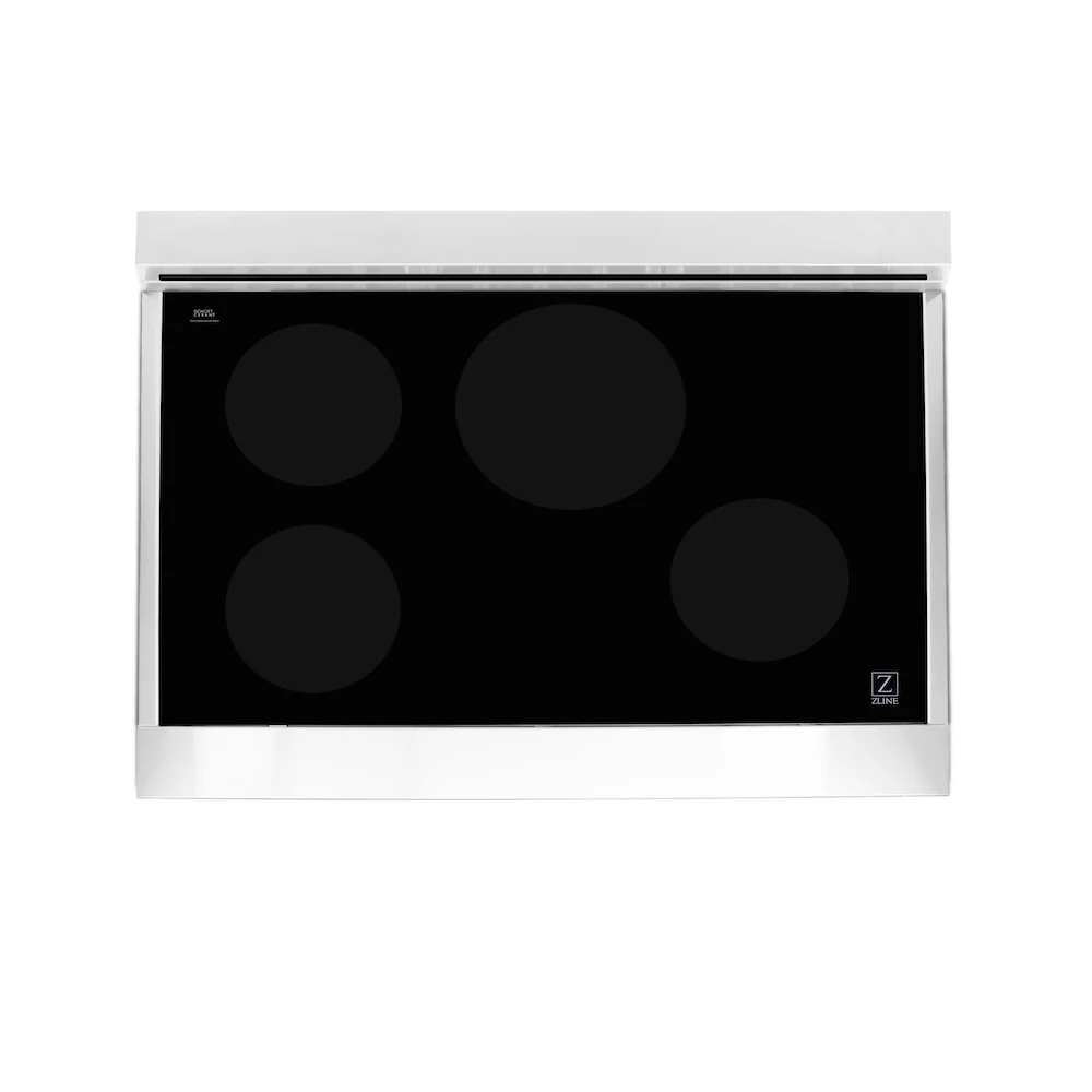 ZLINE 36 in. 4.6 cu. ft. Legacy Induction Range with 5 Element Cooktop and Electric Oven in Stainless Steel and Red Gloss Door, Open Box-Great Condition - Image 2