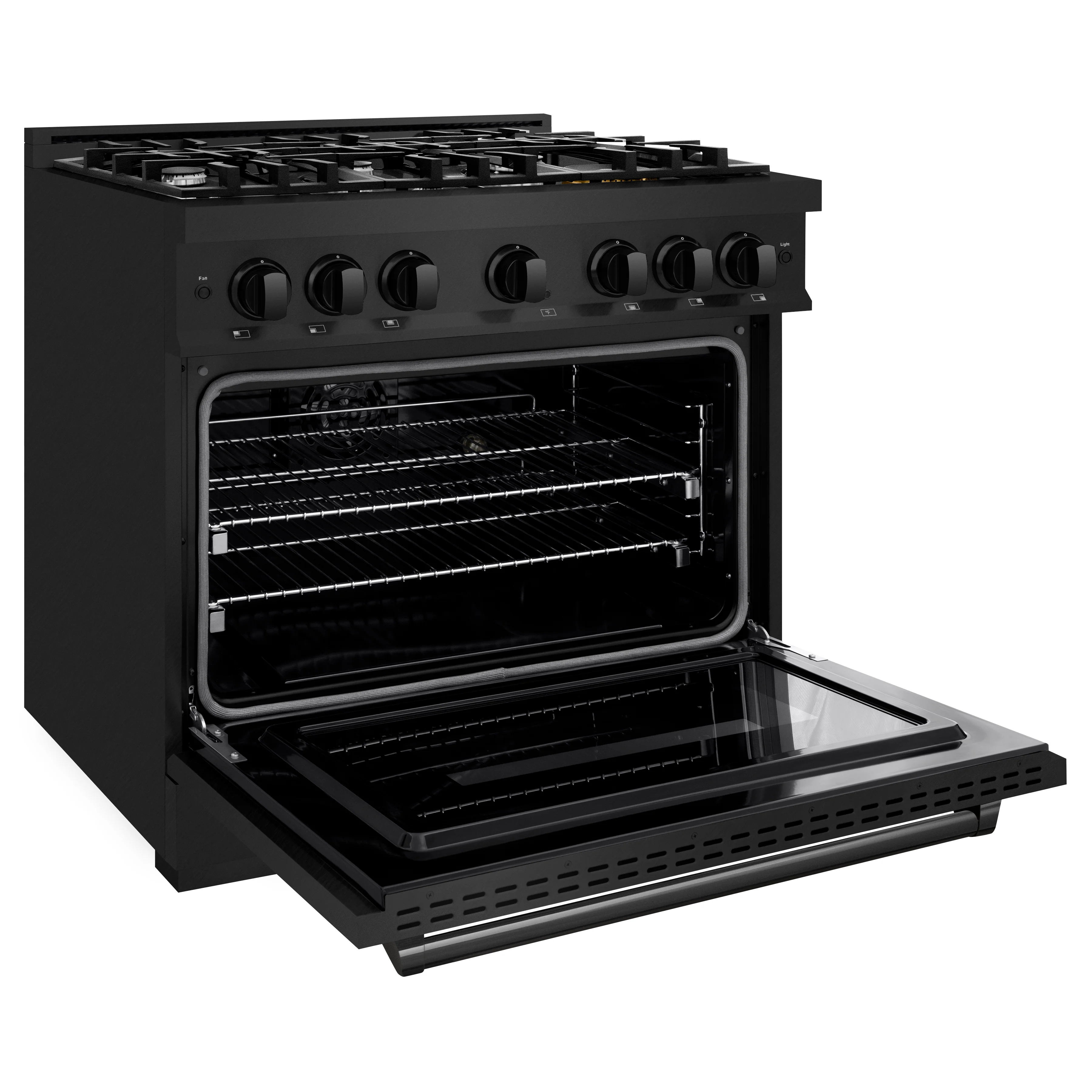 ZLINE 36 in. 5.2 cu. ft. Classic Dual Fuel Range with 6 Burner Gas Cooktop and Electric Convection Oven in Black Stainless Steel, Open Box-Great Condition - Image 7
