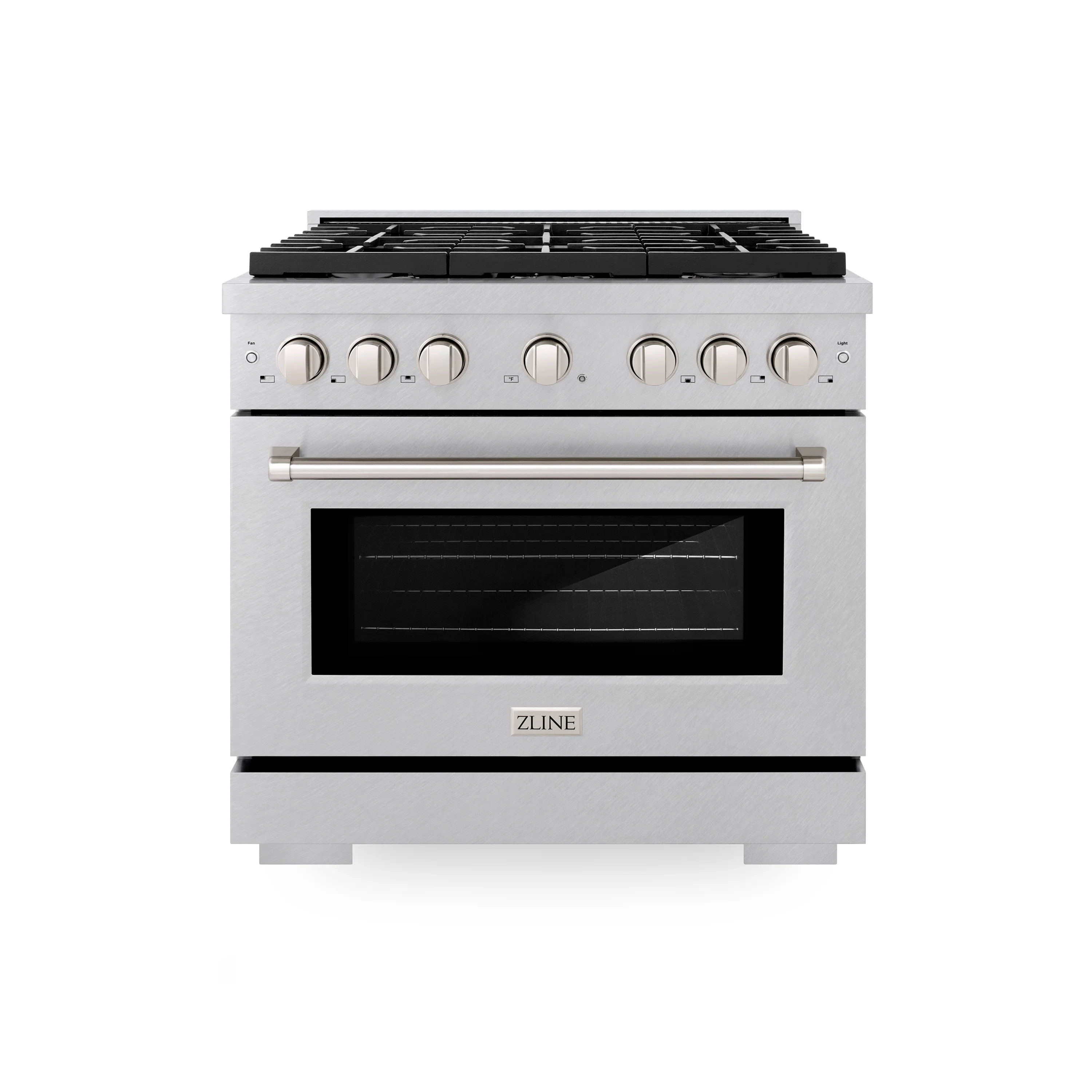 ZLINE 36 in. 5.2 cu. ft. Paramount Gas Range with 6 Burner Cooktop and Convection Gas Oven in Satin Stainless Steel, Open Box-Great Condition - Image 4