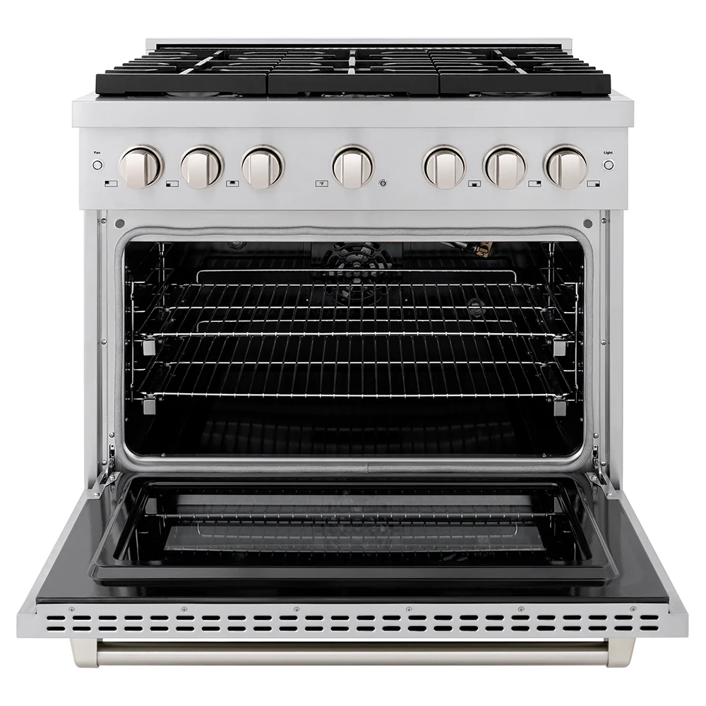 ZLINE 36 in. 5.2 cu. ft. Paramount Gas Range with 6 Burner Cooktop and Convection Gas Oven in Stainless Steel, Open Box-Great Condition - Image 5