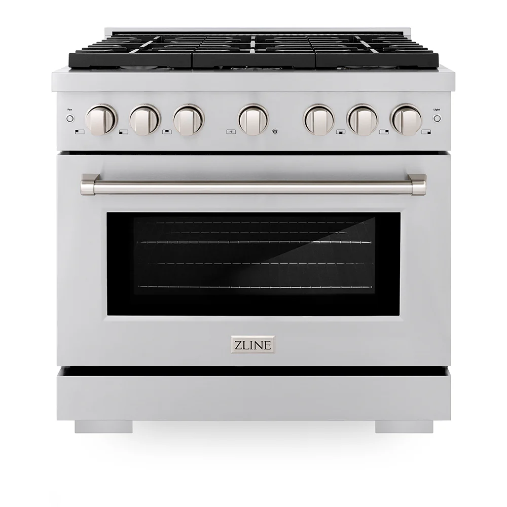 ZLINE 36 in. 5.2 cu. ft. Paramount Gas Range with 6 Burner Cooktop and Convection Gas Oven in Stainless Steel, Open Box-Good Condition - Image 4