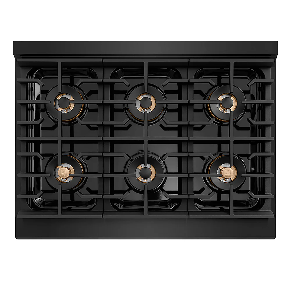 ZLINE 36 in. 5.2 cu. ft. Paramount Gas Range with 6 Burner DuoPro™ Cooktop and Convection Gas Oven in Black Stainless Steel, Open Box-Great Condition - Image 2