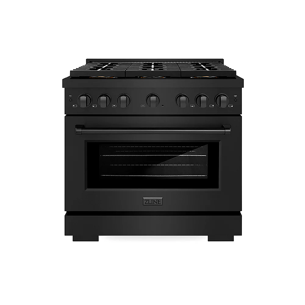 ZLINE 36 in. 5.2 cu. ft. Paramount Gas Range with 6 Burner DuoPro™ Cooktop and Convection Gas Oven in Black Stainless Steel, Open Box-Great Condition - Image 4