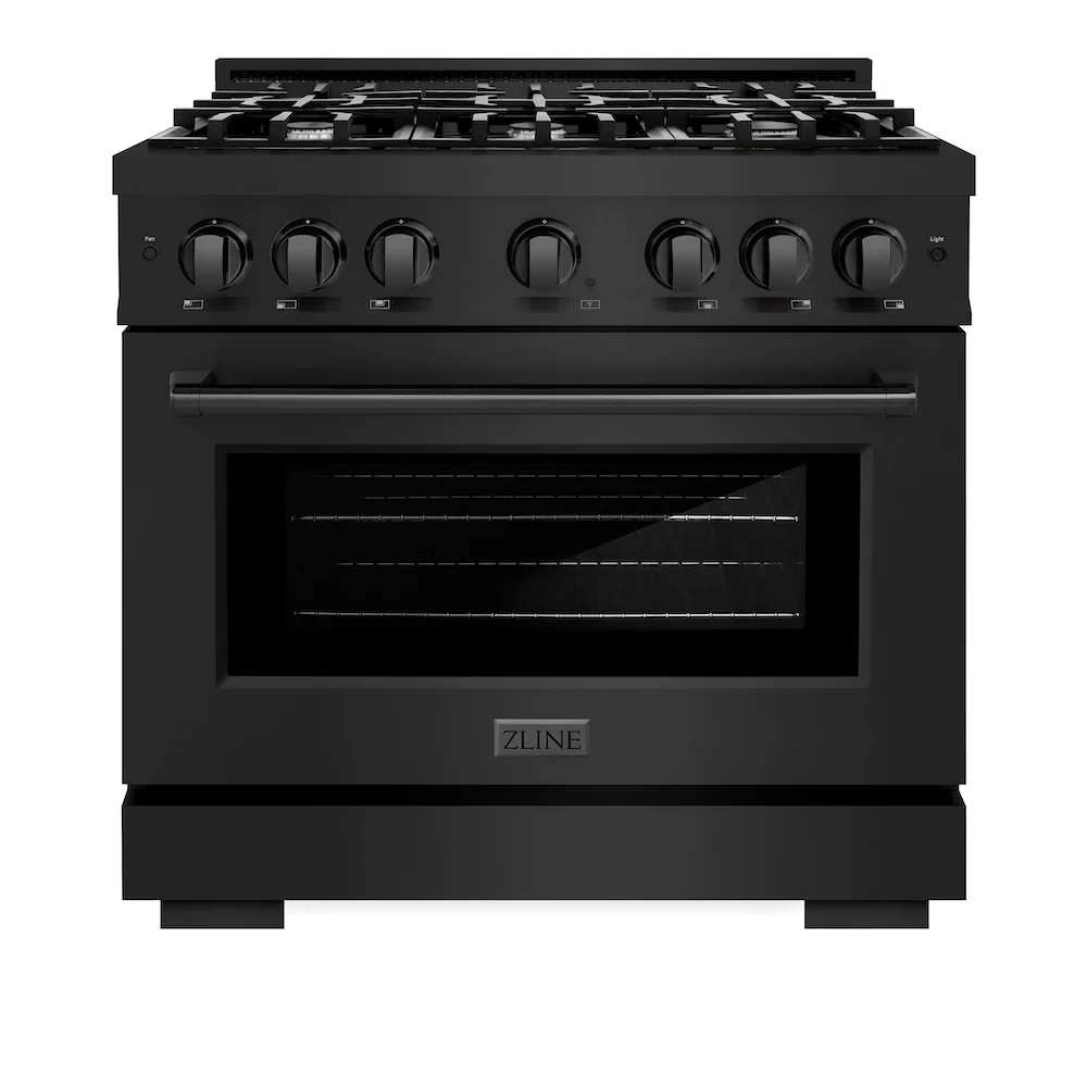 ZLINE 36 in. 5.2 cu. ft. Select Dual Fuel Range with 6 Burner Gas Cooktop and Electric Convection Oven in Black Stainless Steel, Open Box-Great Condition - Image 4