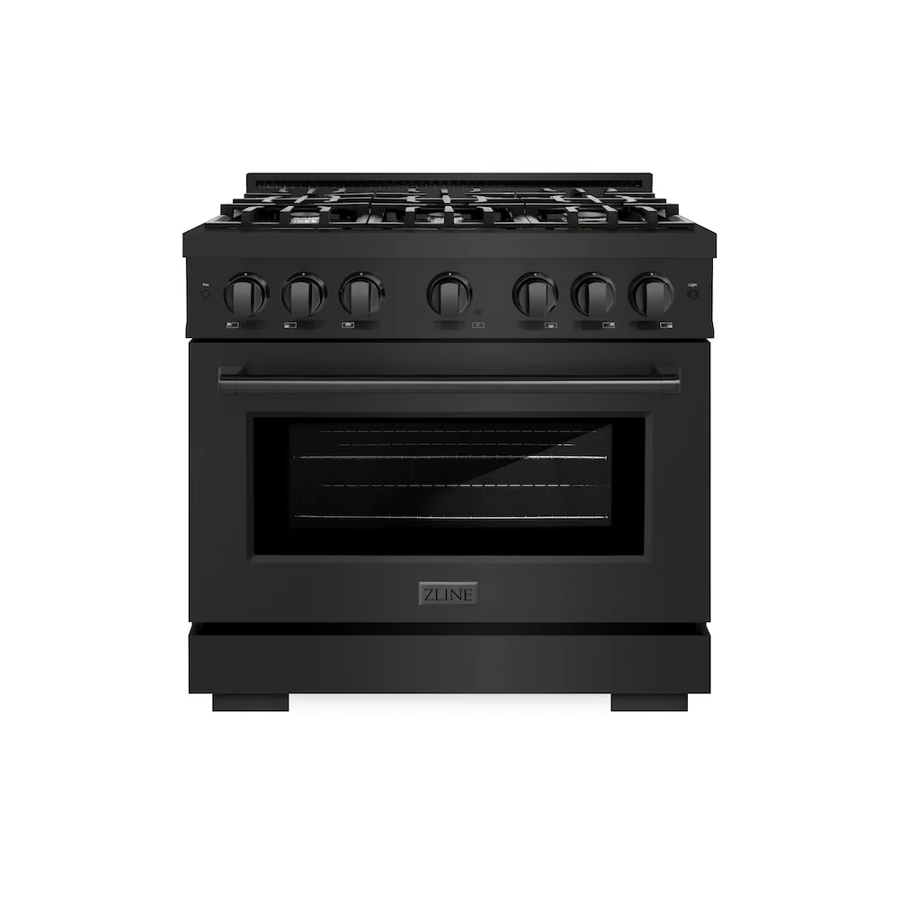 ZLINE 36 in. 5.2 cu. ft. Select Gas Range with 6 Burner Cooktop and Convection Gas Oven in Black Stainless Steel, Open Box-Great Condition - Image 3