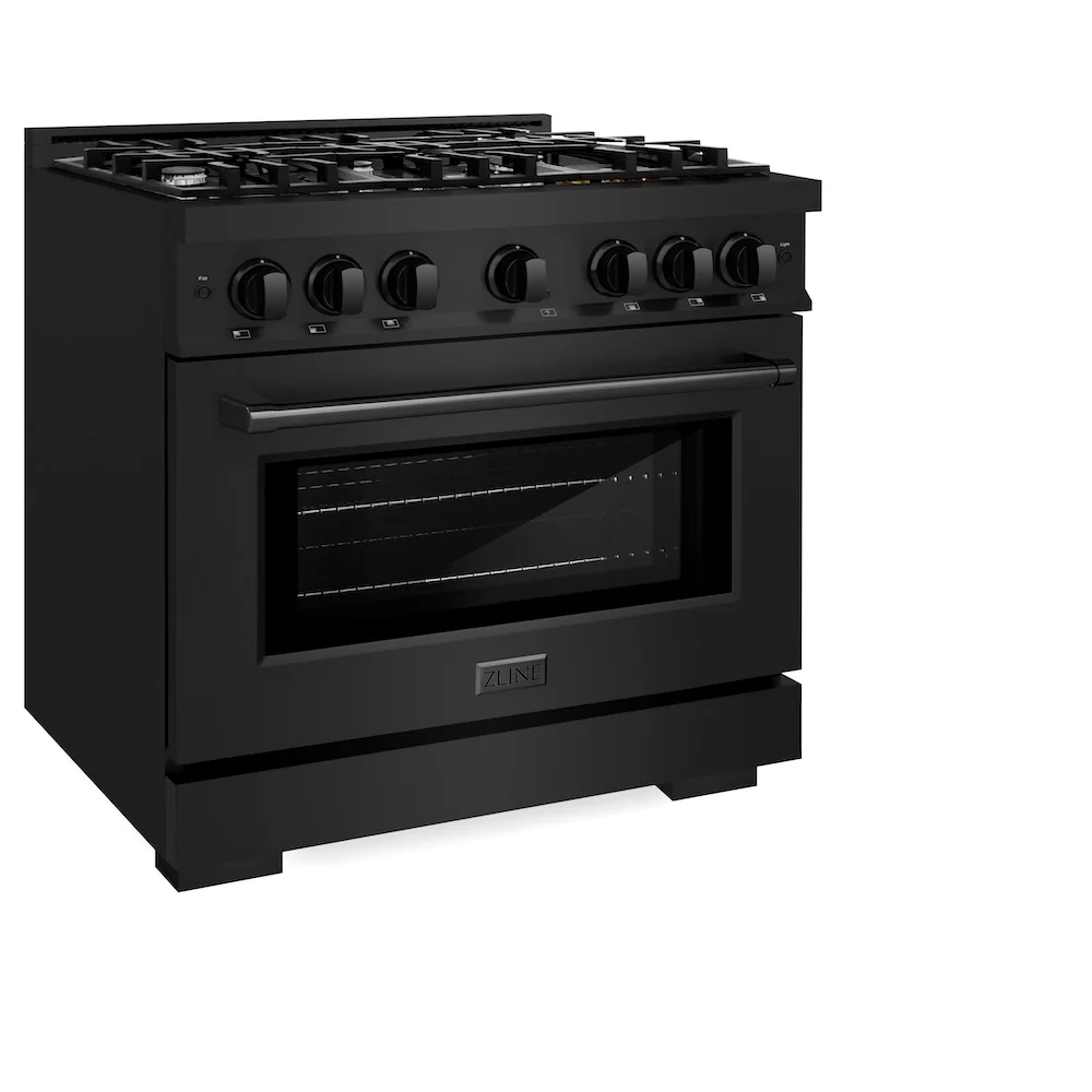 ZLINE 36 in. 5.2 cu. ft. Select Gas Range with 6 Burner Cooktop and Convection Gas Oven in Black Stainless Steel, Open Box-Great Condition - Image 6