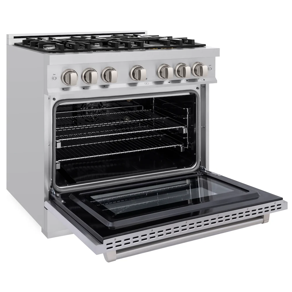ZLINE 36 in. 5.2 cu. ft. Select Gas Range with 6 Burner Cooktop and Convection Gas Oven in Stainless Steel, Open Box-Great Condition - Image 7