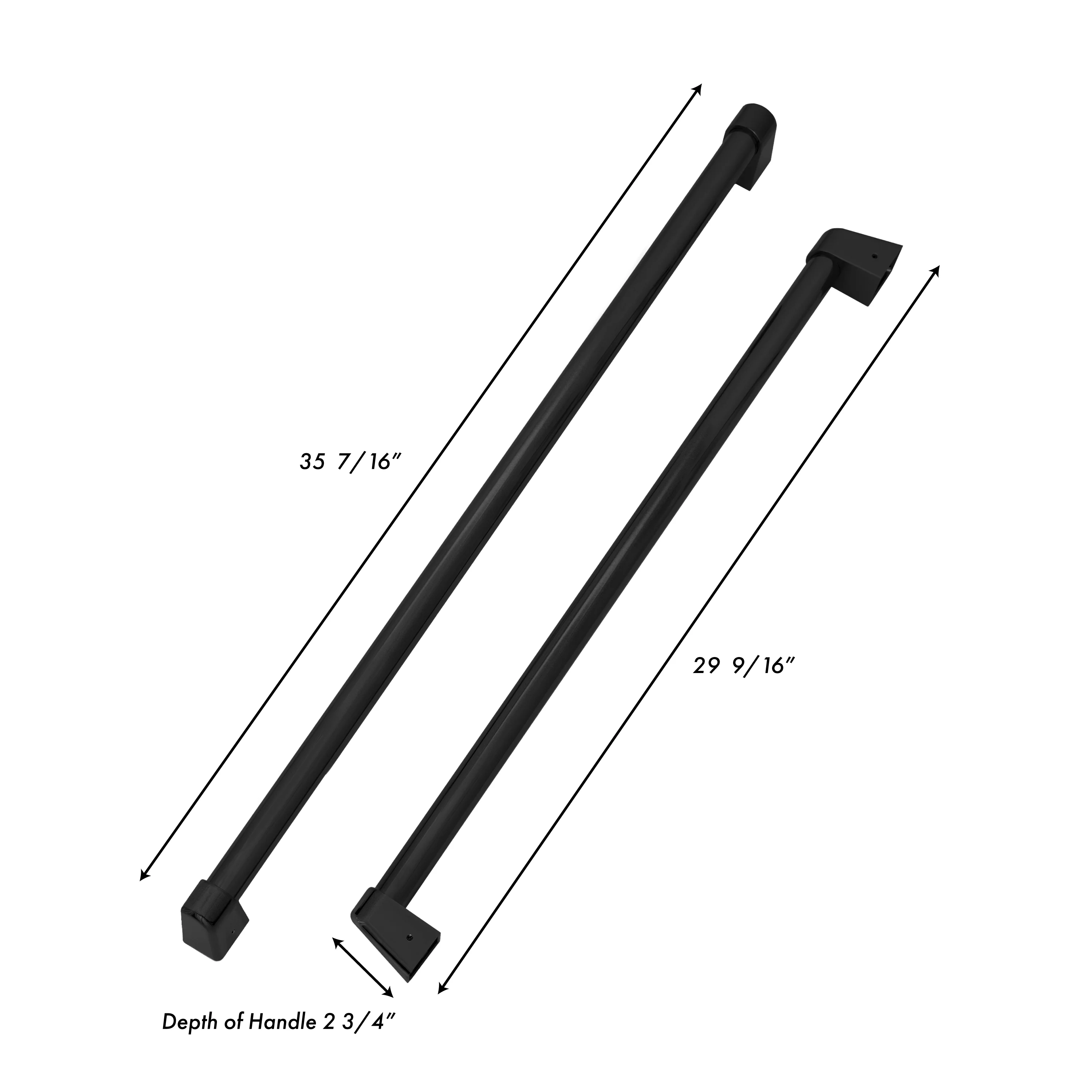 ZLINE Autograph Edition 36 in. Built-in Refrigerator Handles (Set of 3) in Matte Black (RBIVHZ-MB-36) - Image 2