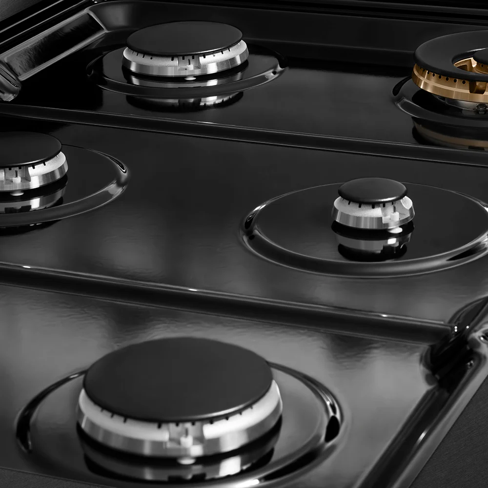 ZLINE 36 in. Paramount Gas Rangetop with 6 Burners and Porcelain Cooktop in Black Satin Stainless Steel, Open Box-Great Condition - Image 3