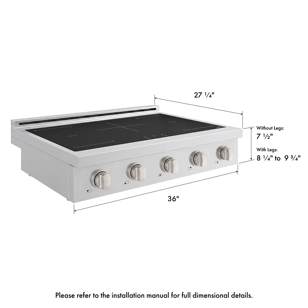 ZLINE 36 in. Paramount Induction Rangetop with 5 Element Cooktop in Stainless Steel (SINRT36) - Image 18
