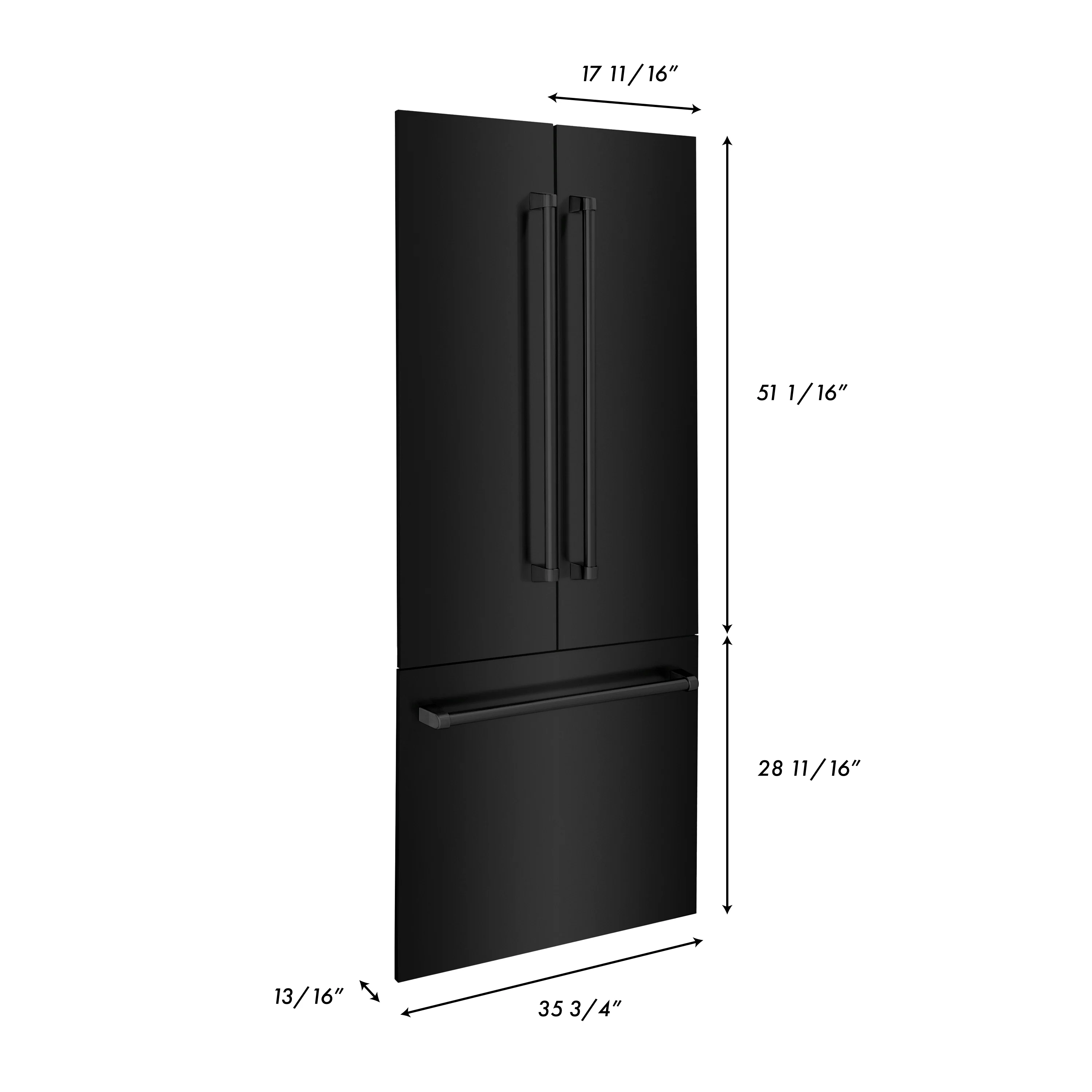 ZLINE 36" Refrigerator Panels in Black Stainless Steel for a 36" Built-in Refrigerator (RPBIV-BS-36) - Image 2