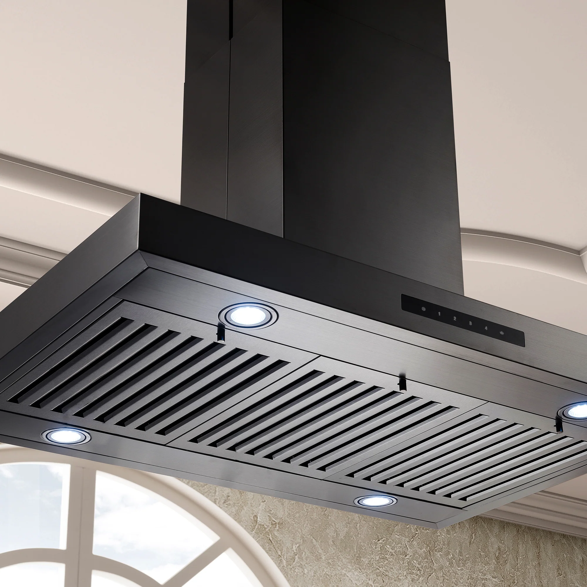 ZLINE 36" Convertible Island Mount Range Hood in Black Stainless Steel (BSKE2iN-36) - Image 7