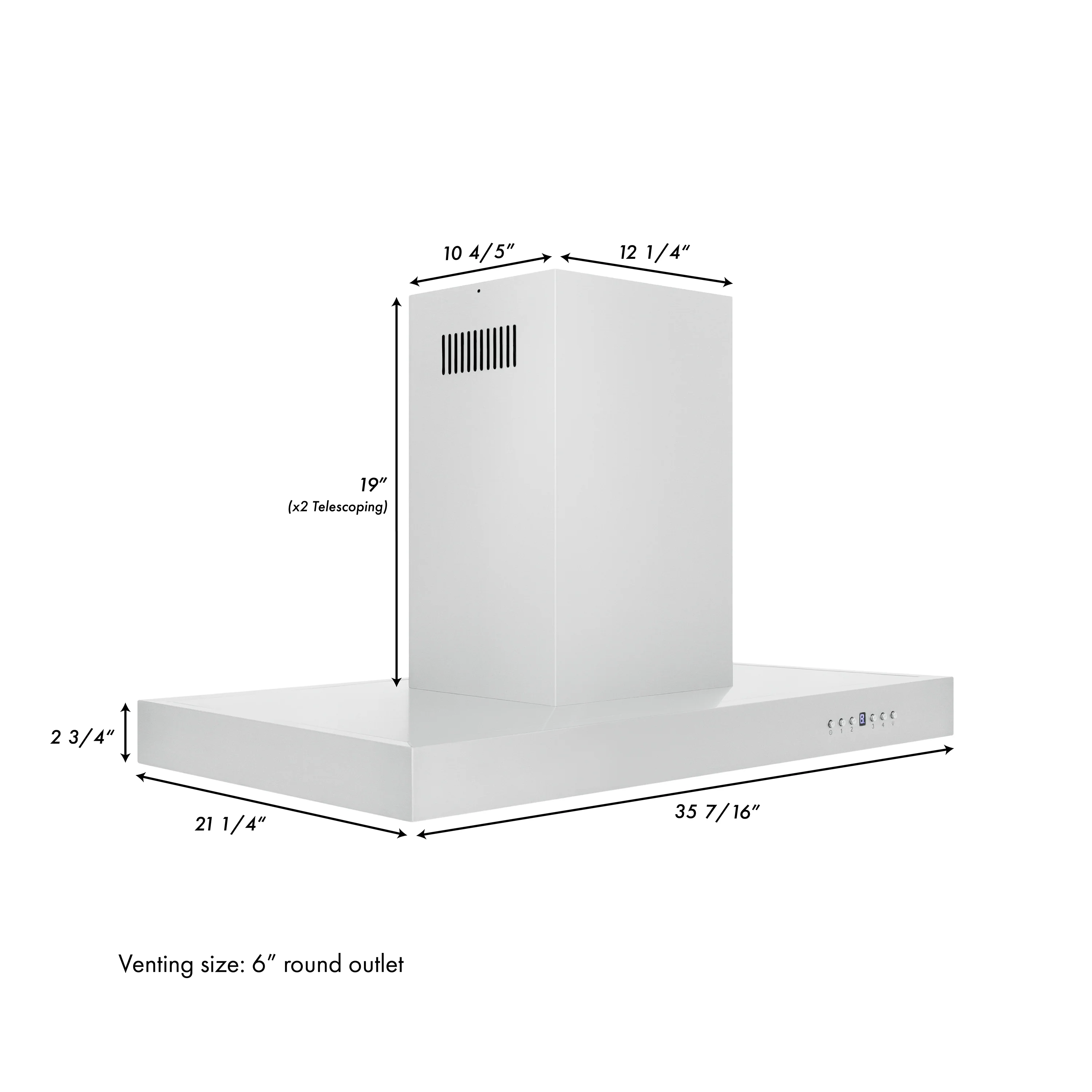 ZLINE 36" Convertible Vent Island Mount Range Hood in Stainless Steel (KE2i-36) - Image 10