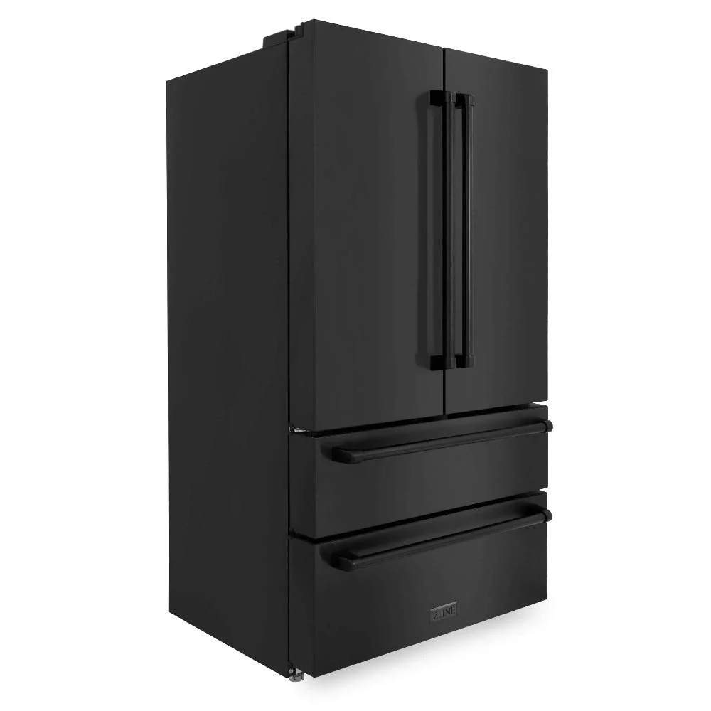 ZLINE Kitchen Package with Black Stainless Steel Refrigerator, 36 in. Dual Fuel Range, Range Hood, and Microwave Drawer (4KPR-RABRH36-MW) - Image 11